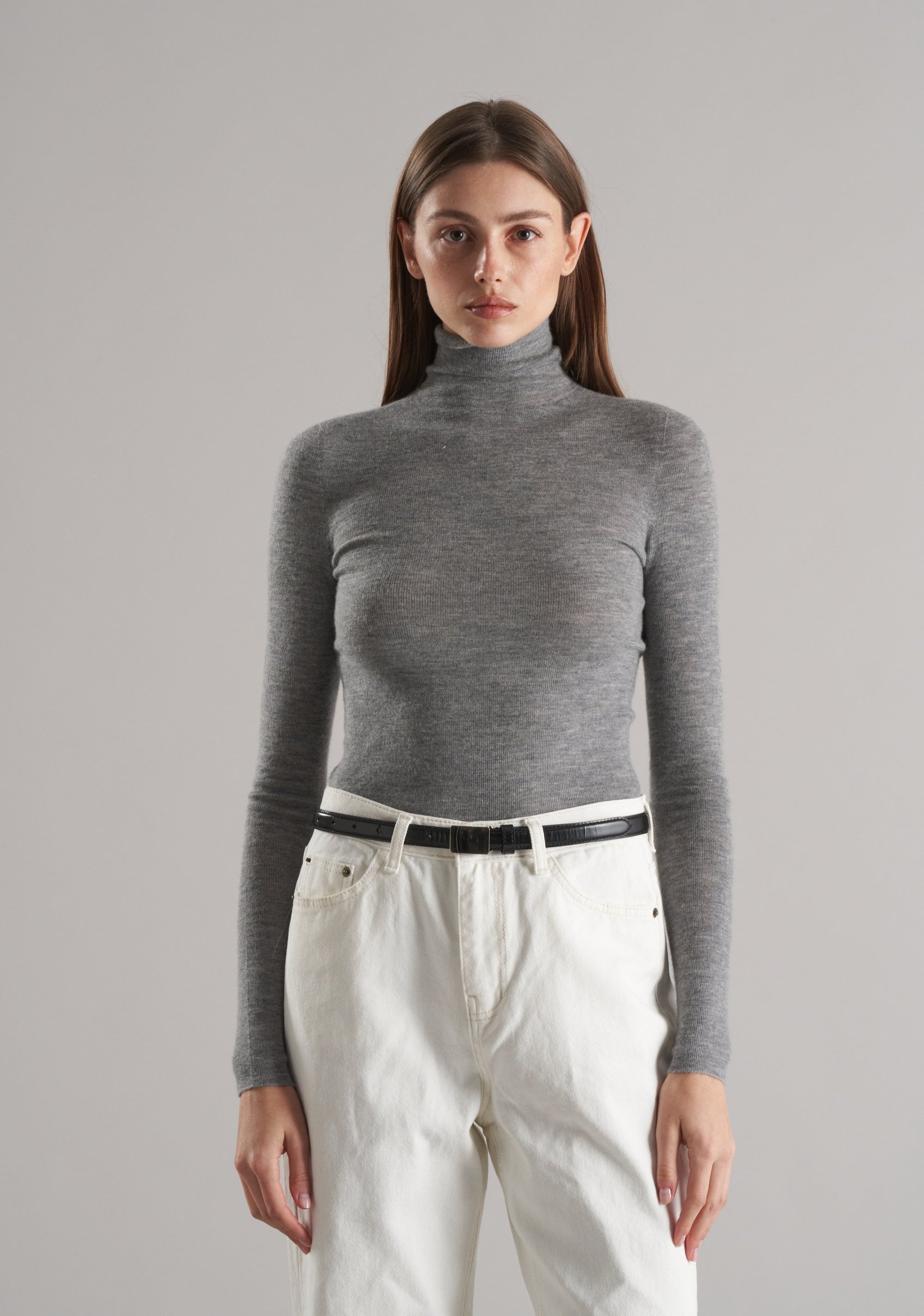 Mol Ultra Thin Merino Turtleneck Heather Melange