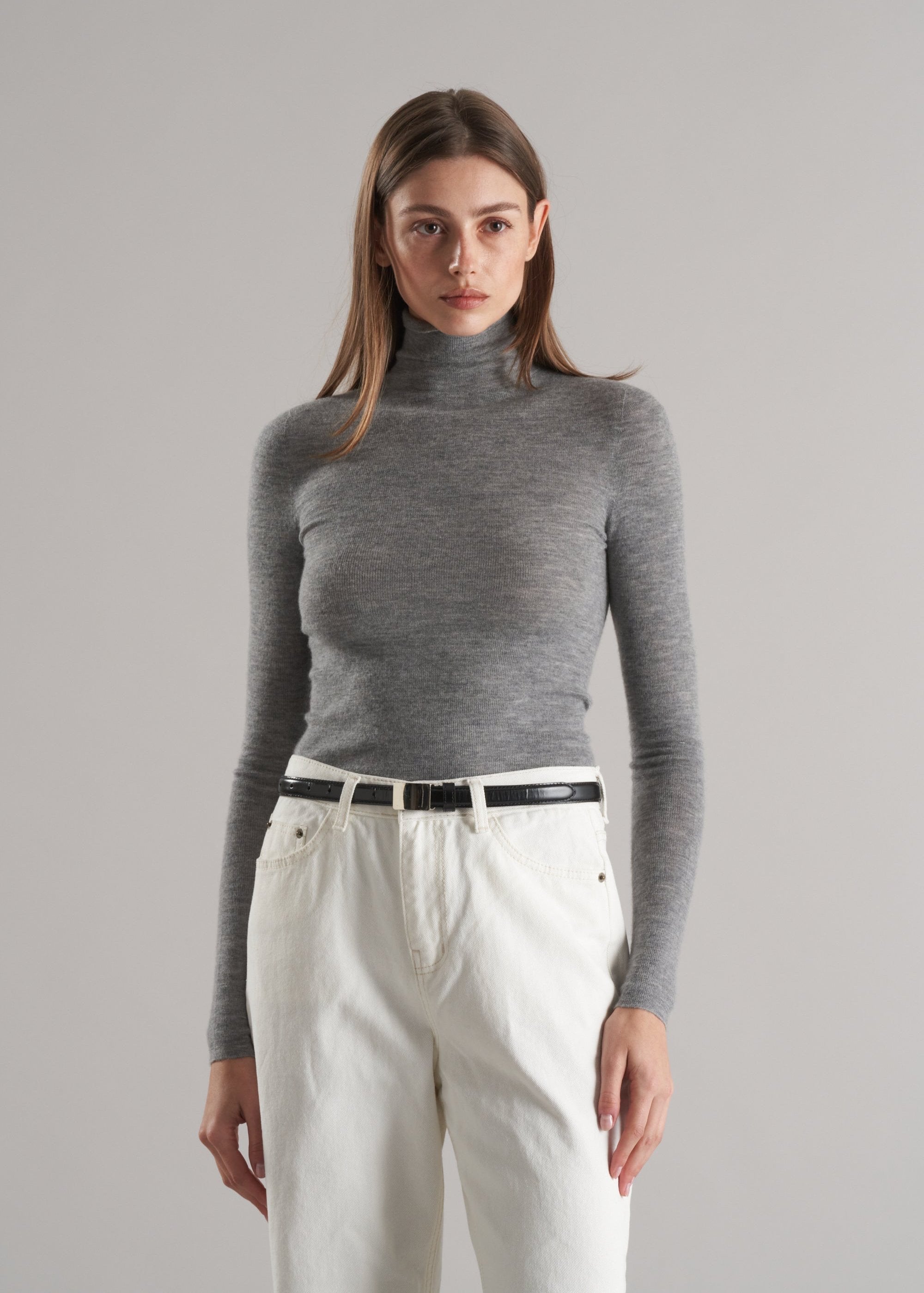 Mol Ultra Thin Merino Turtleneck Heather Melange
