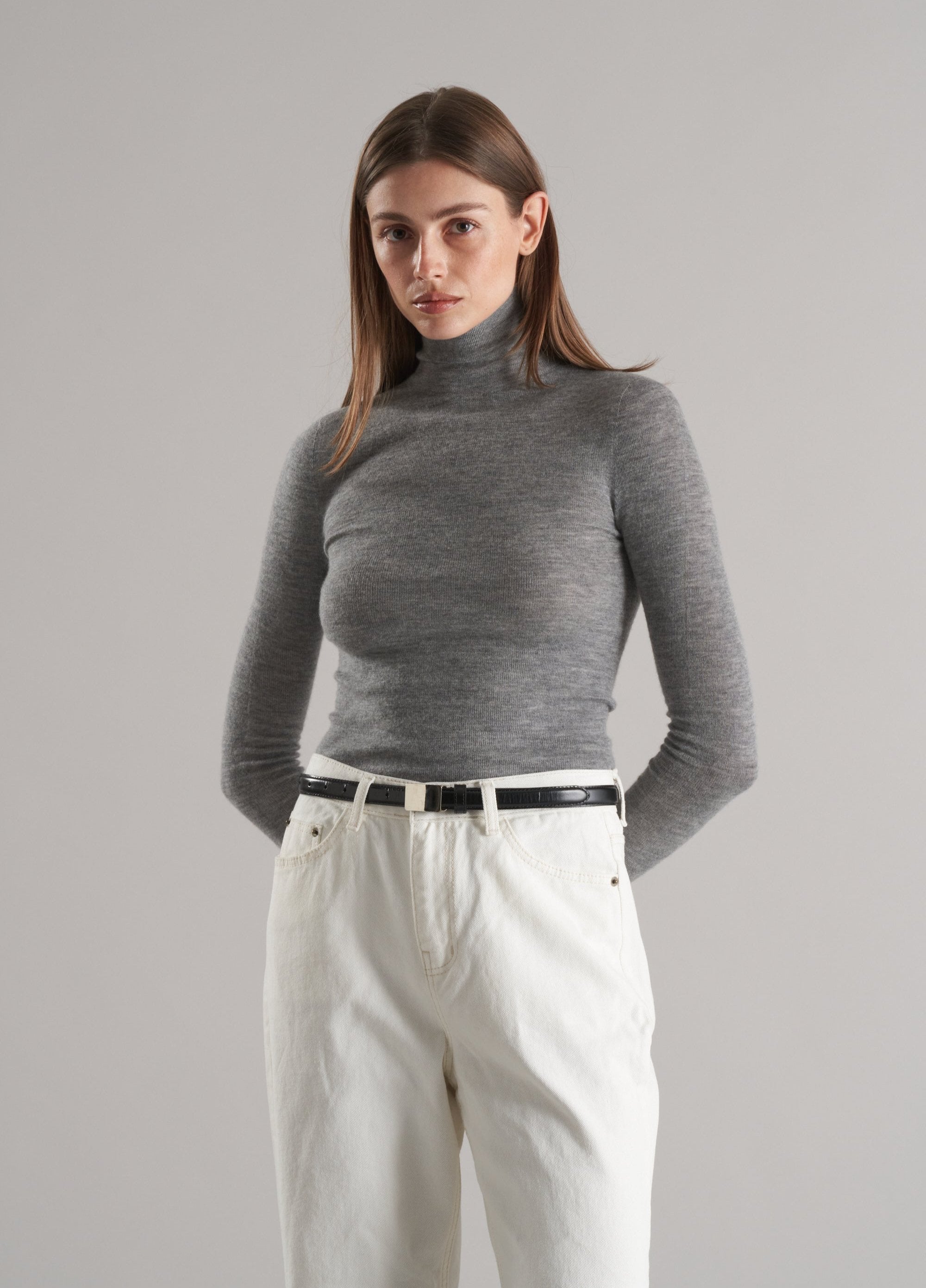 Mol Ultra Thin Merino Turtleneck Heather Melange
