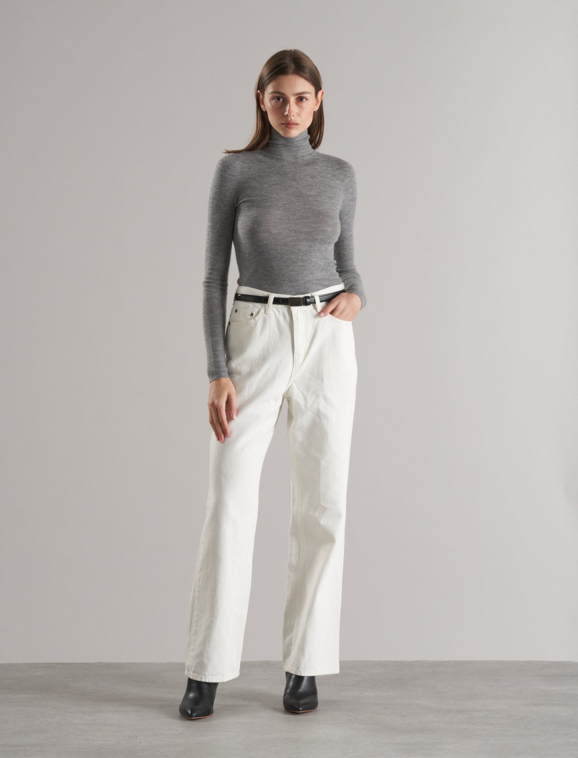 Mol Ultra Thin Merino Turtleneck Heather Melange