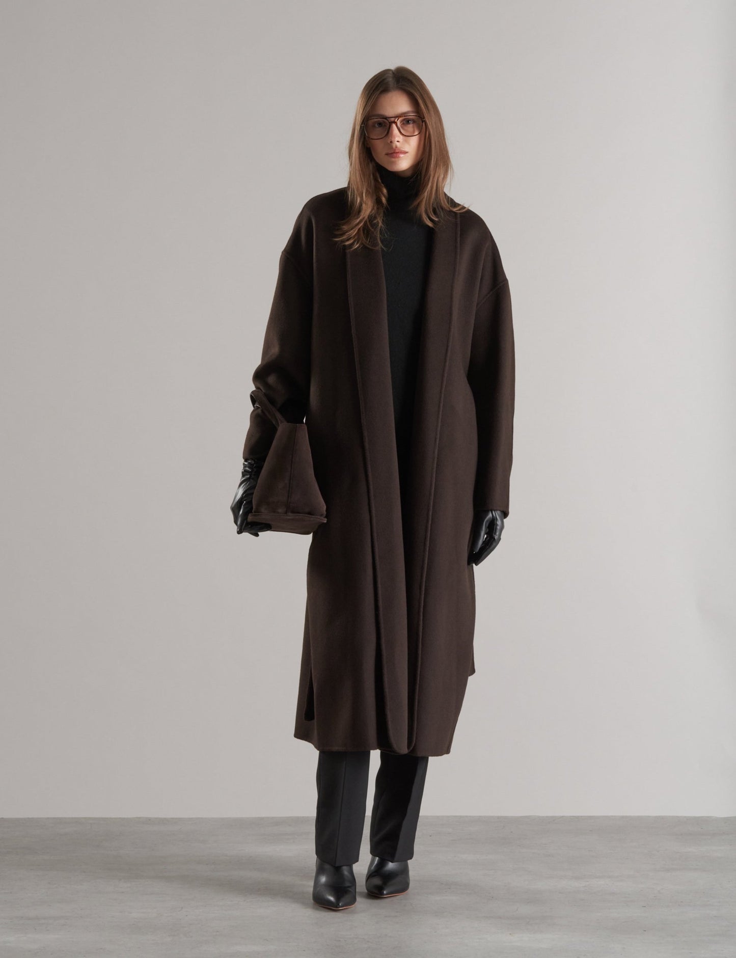 Mir Belted Robe Coat Espresso