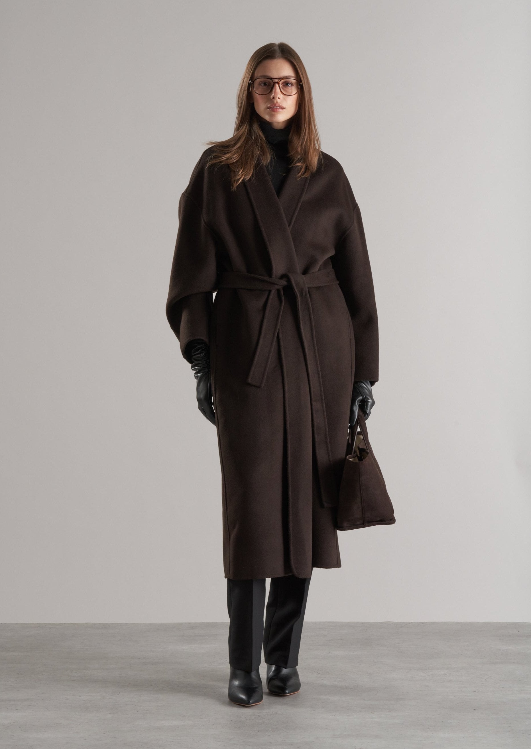 Mir Belted Robe Coat Espresso