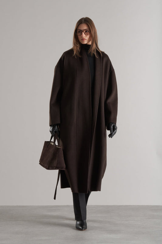 Mir Belted Robe Coat Espresso