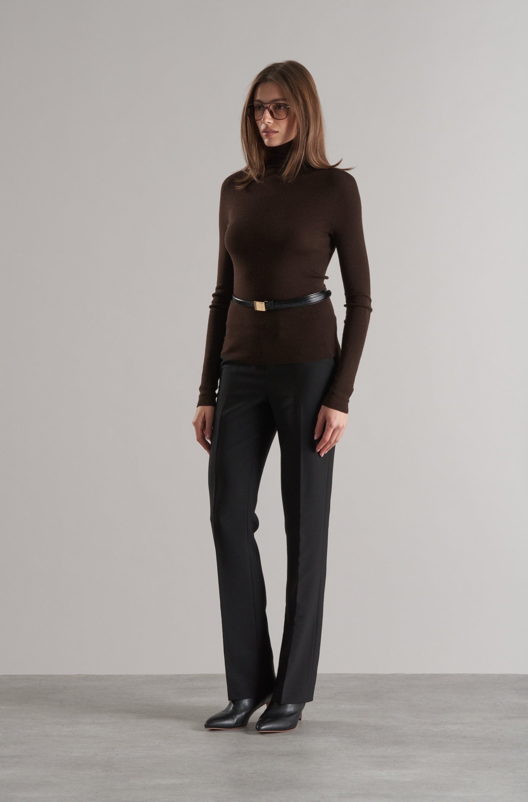 Mol Ultra Thin Merino Turtleneck Cocoa