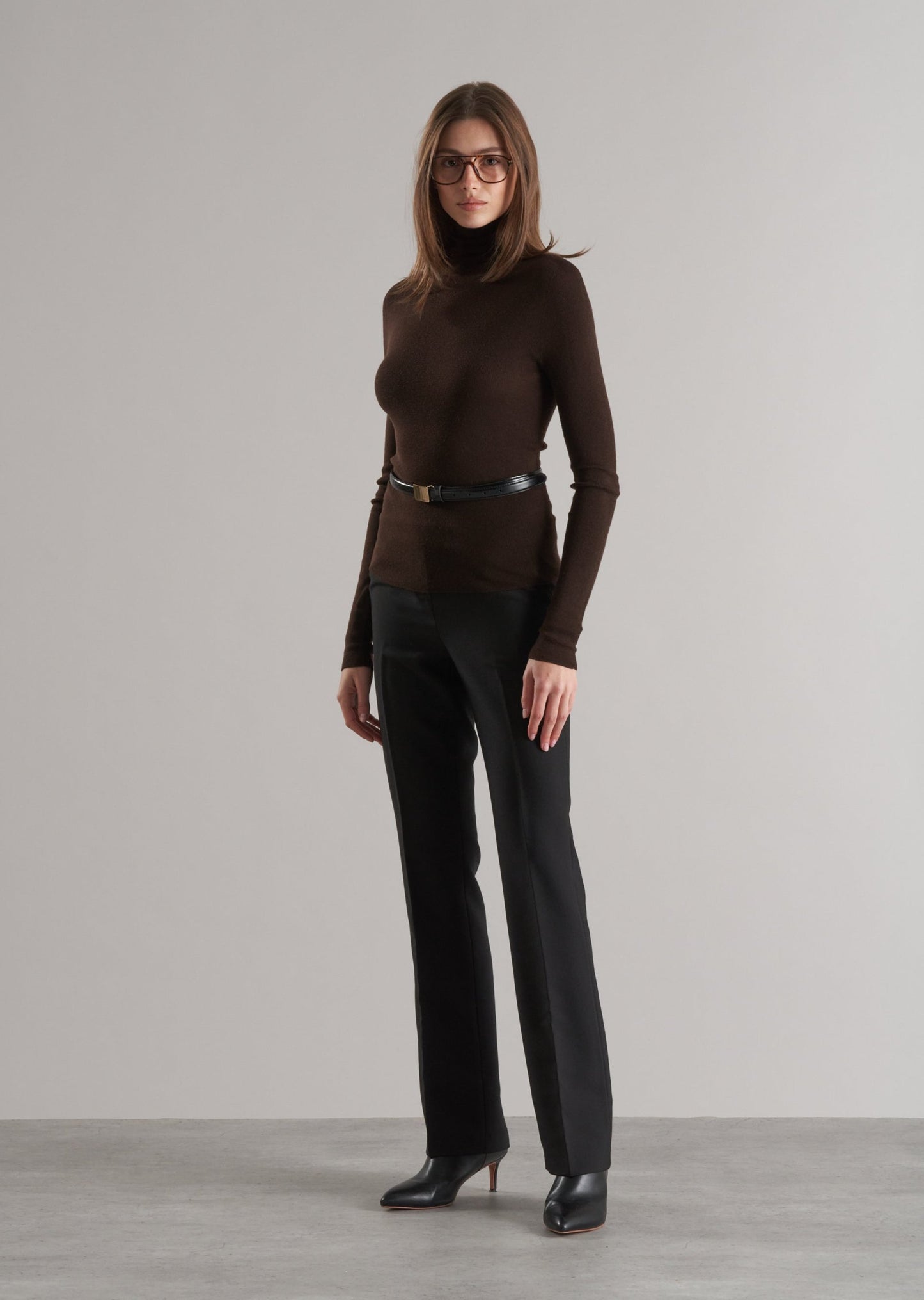 Mol Ultra Thin Merino Turtleneck Cocoa