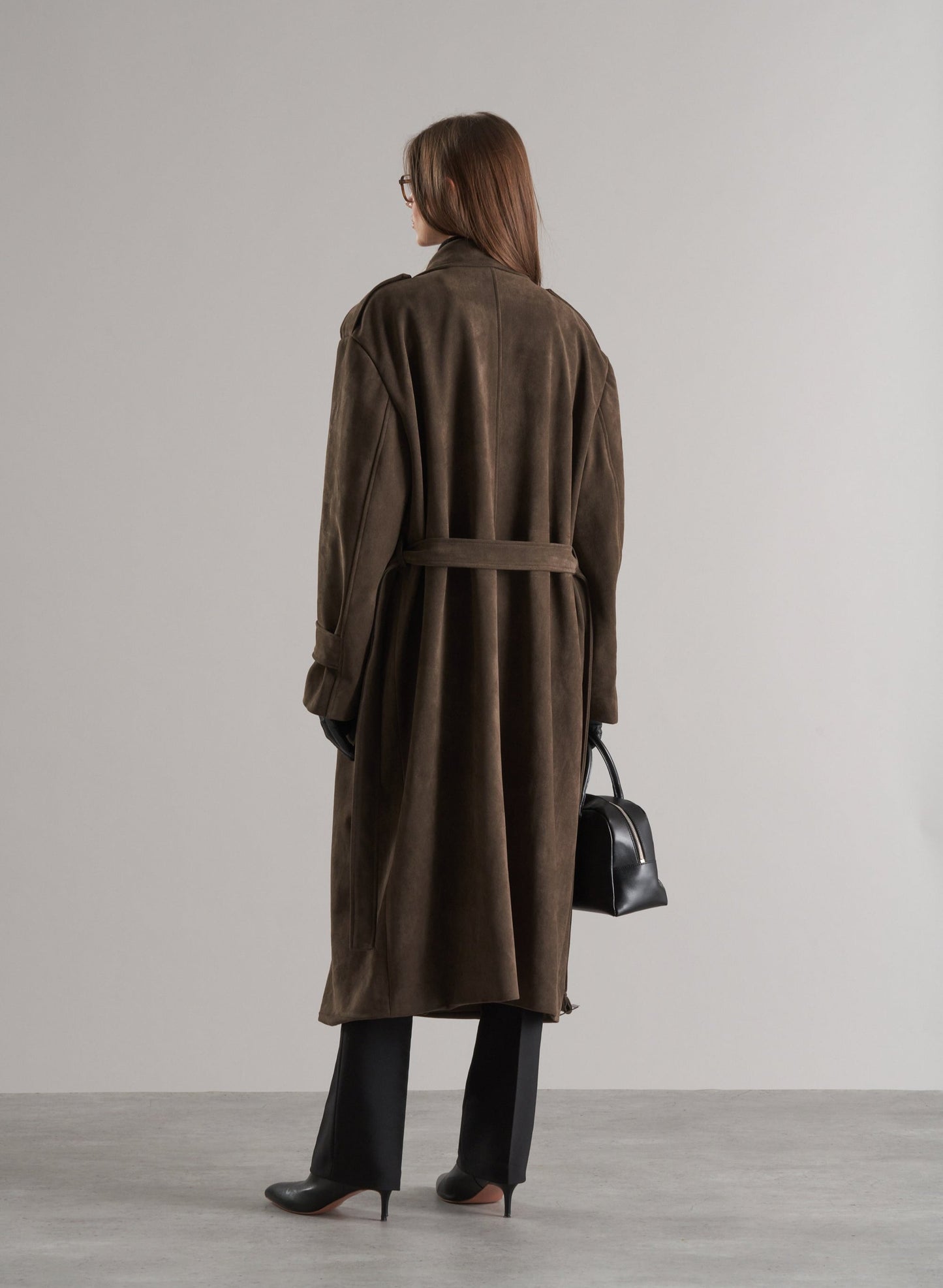 Lyna Faux Suede Trench Coat Cedar