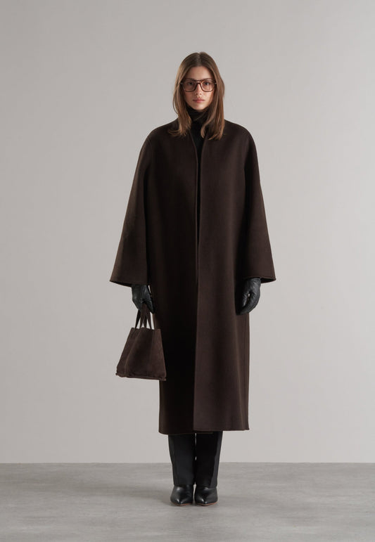 Tala Wool Coat with Scarf Espresso
