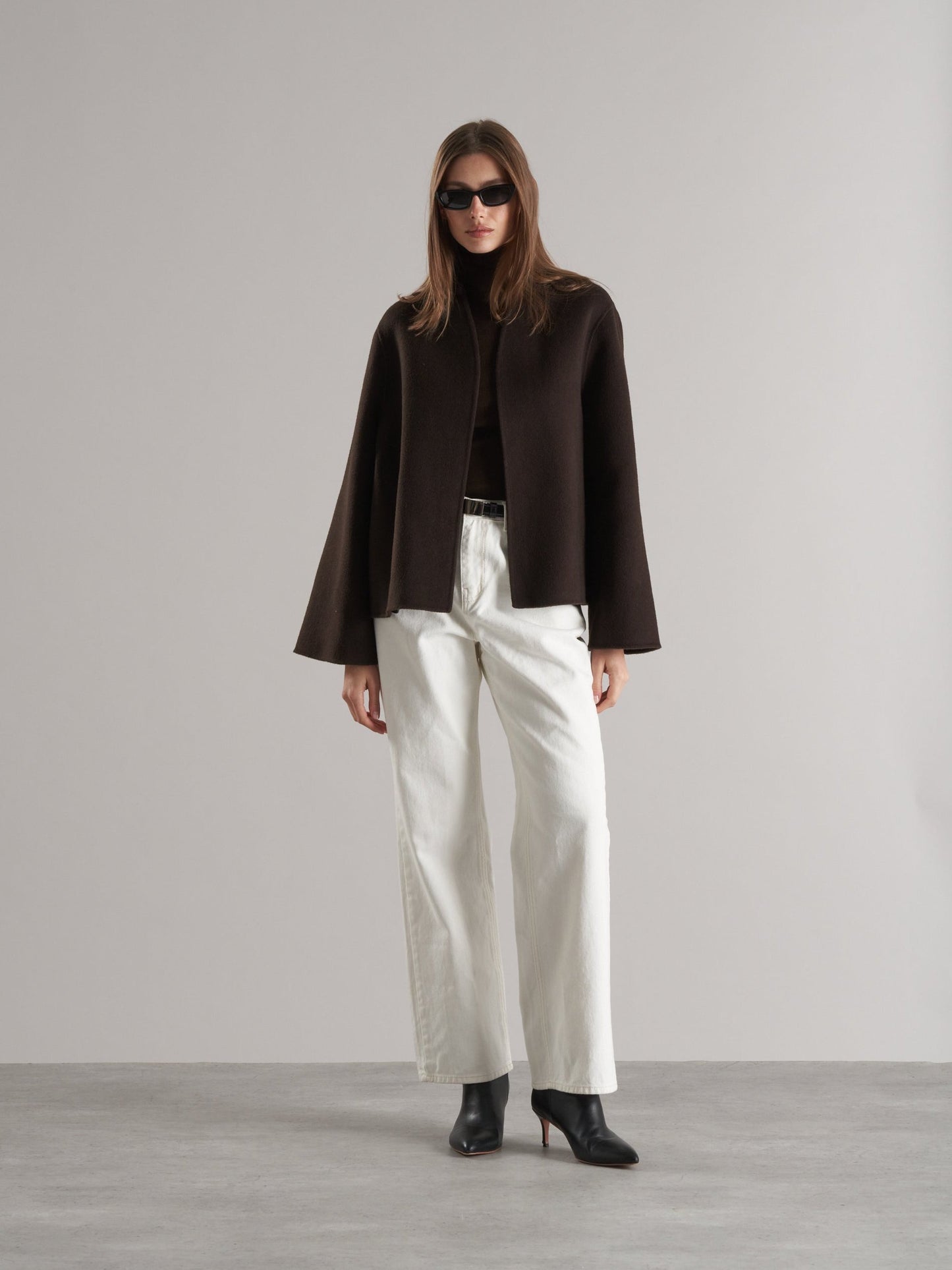 Tala Wool Jacket with Scarf Espresso