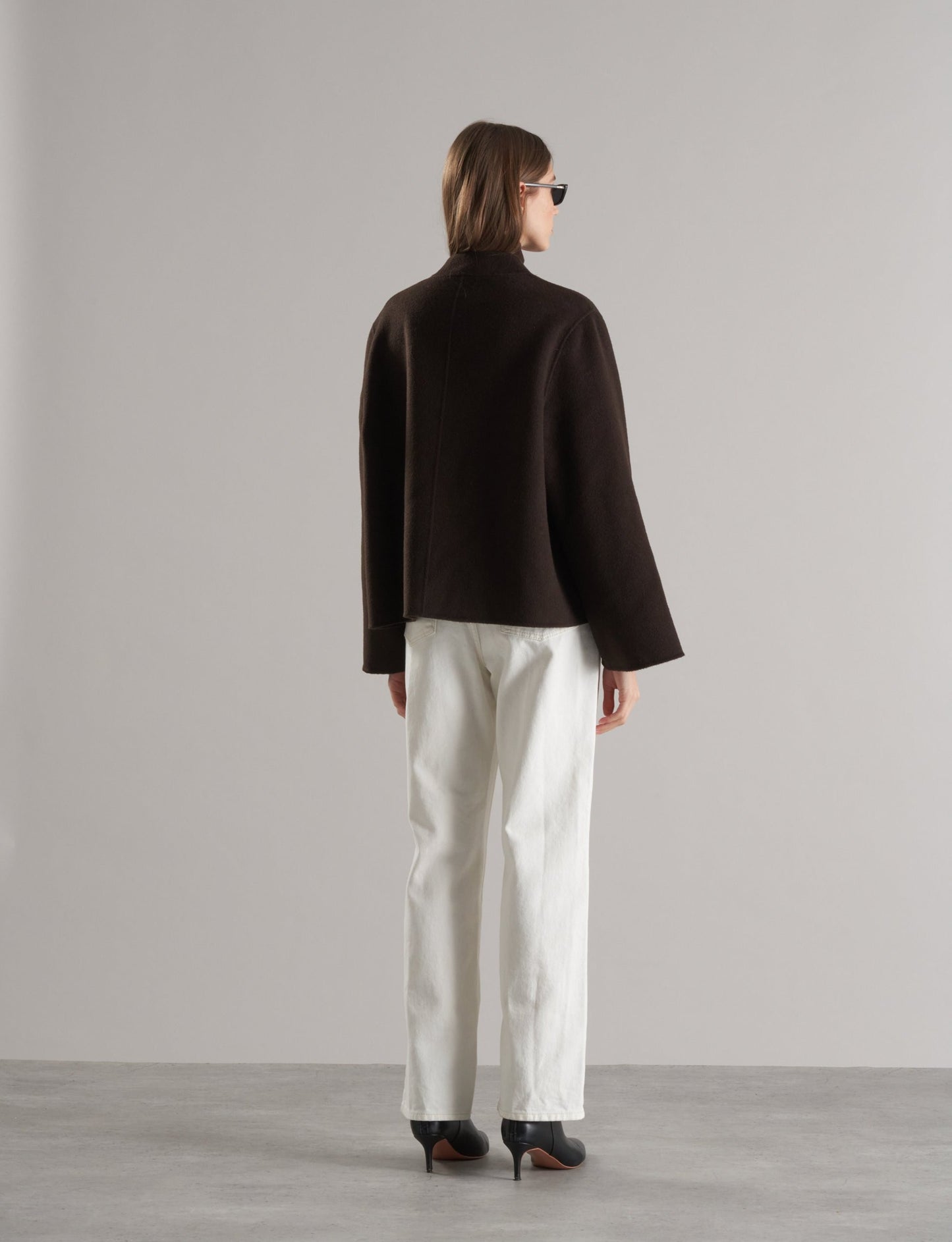 Tala Wool Jacket with Scarf Espresso