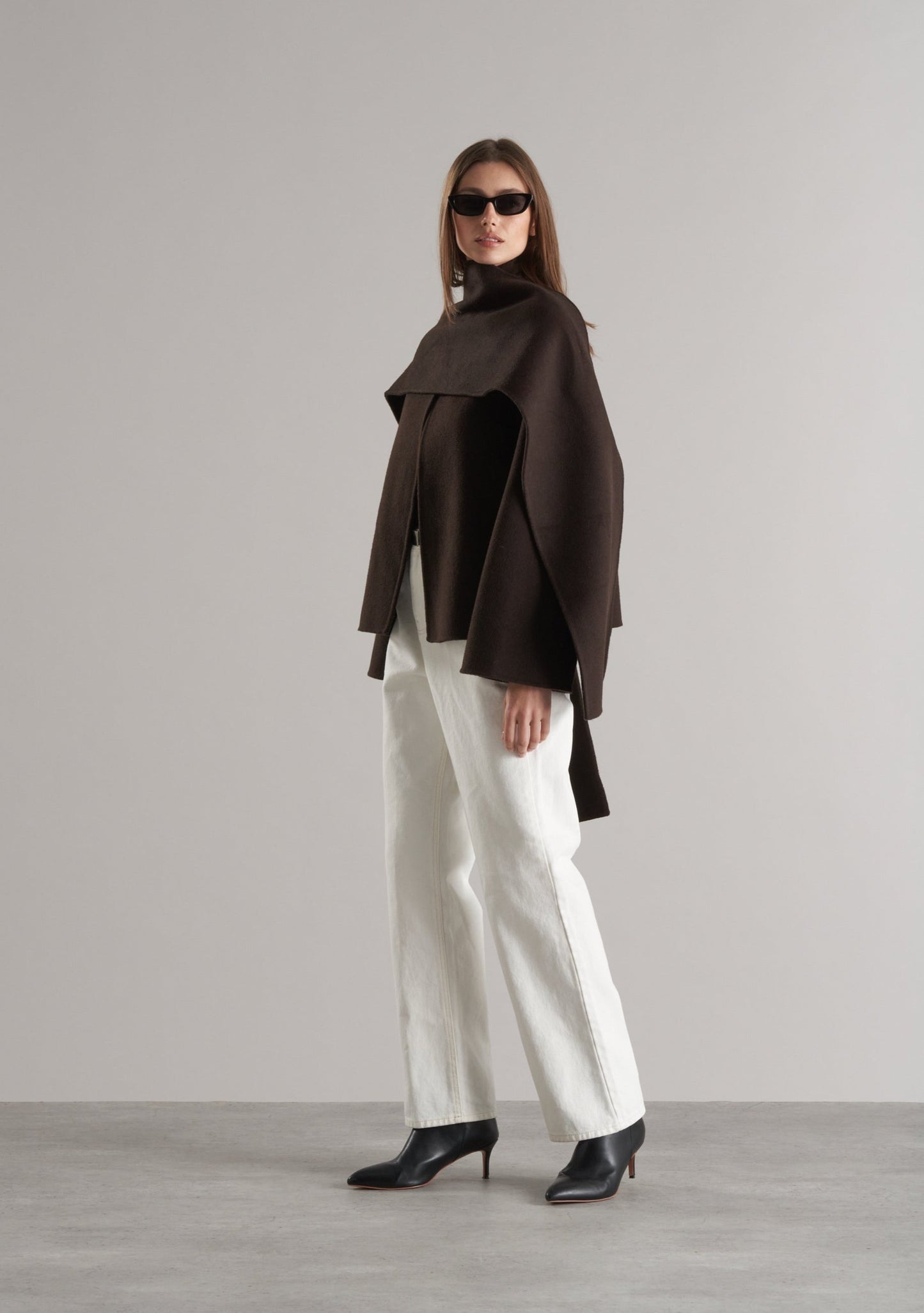 Tala Wool Jacket with Scarf Espresso