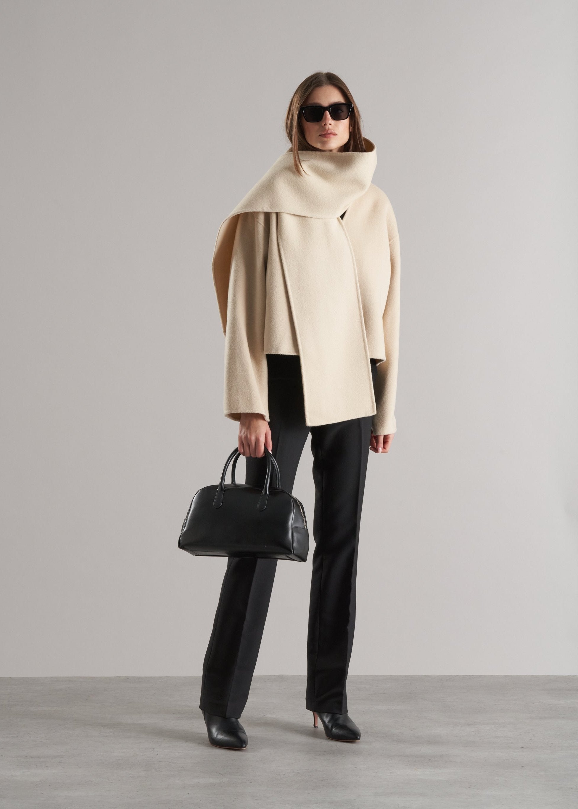 Tol Wool Jacket with Scarf Buttermilk