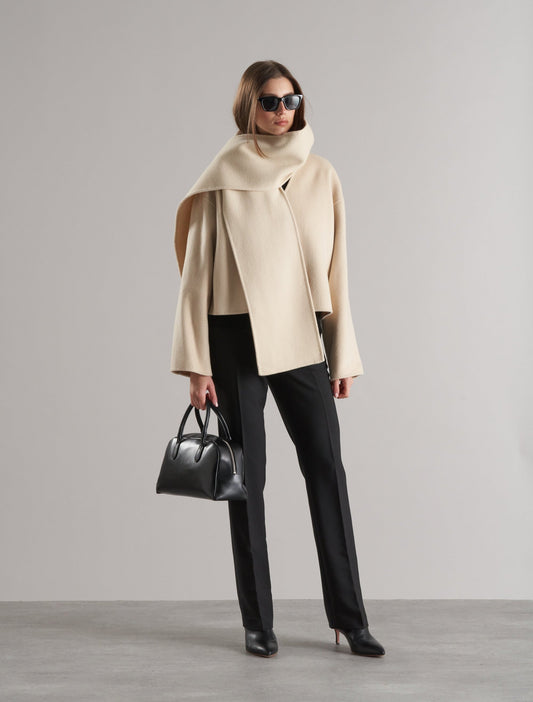 Tol Wool Jacket with Scarf Buttermilk