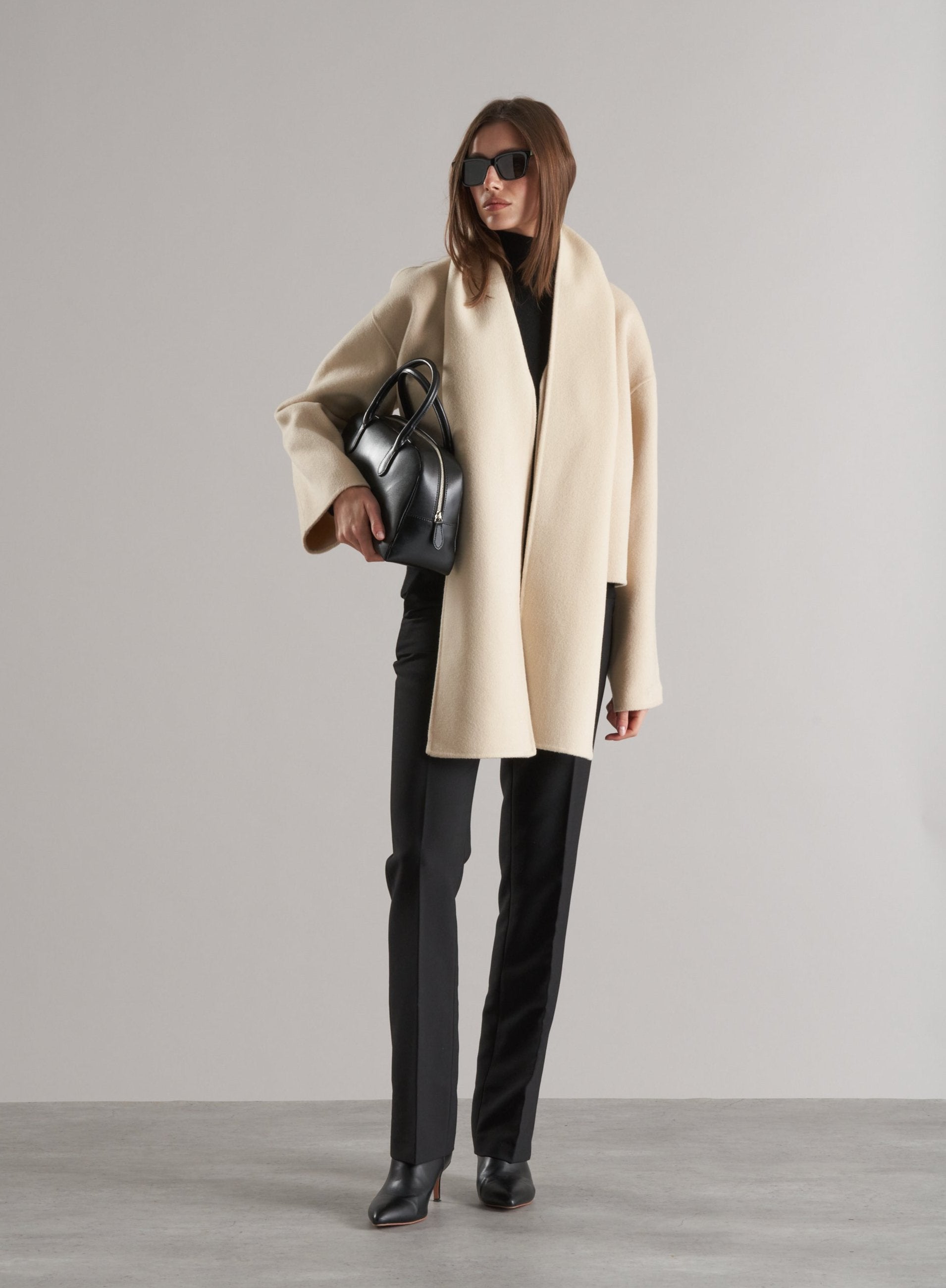 Tol Wool Jacket with Scarf Buttermilk