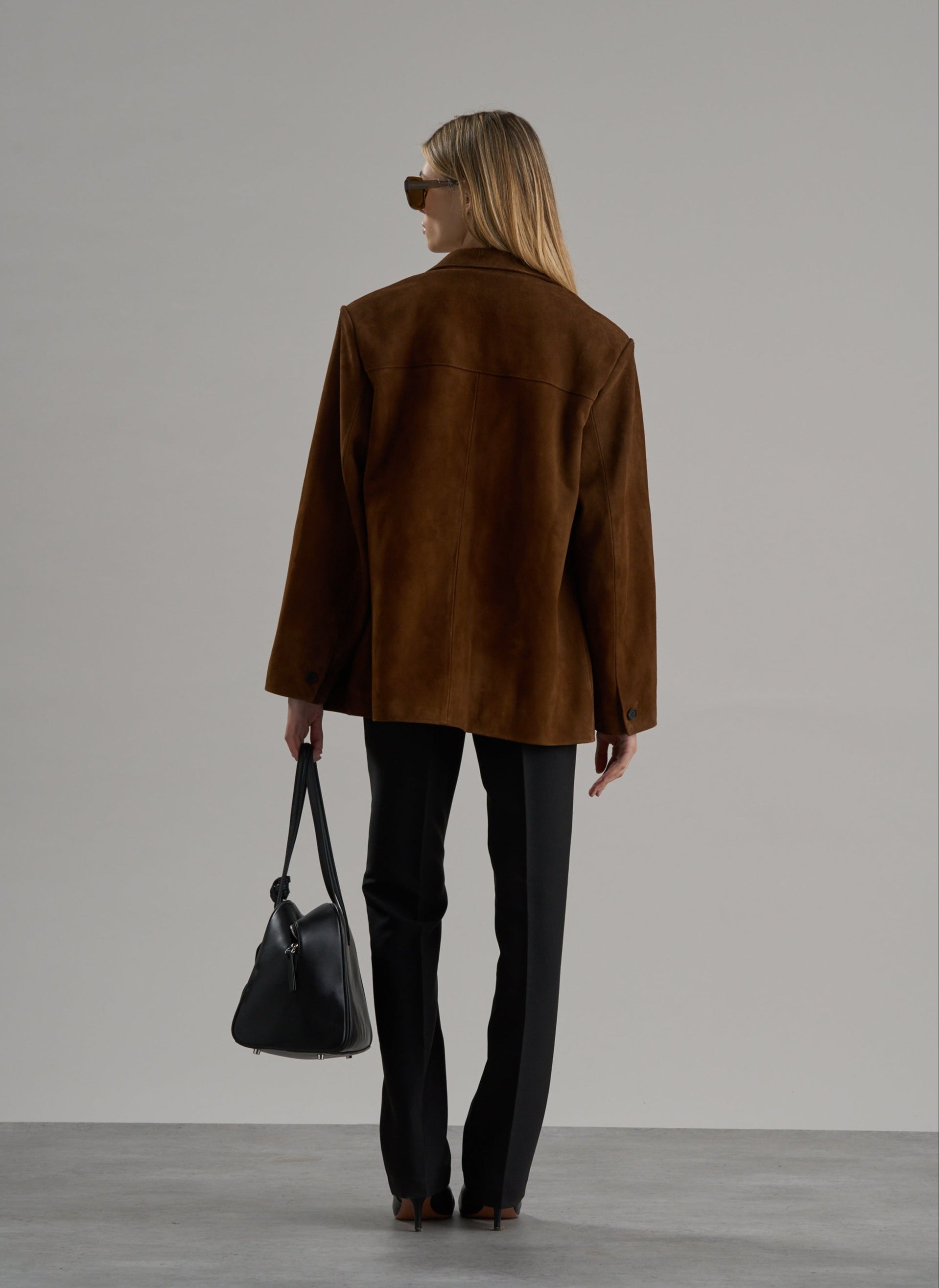 Lazero Suede Leather Jacket Coffee