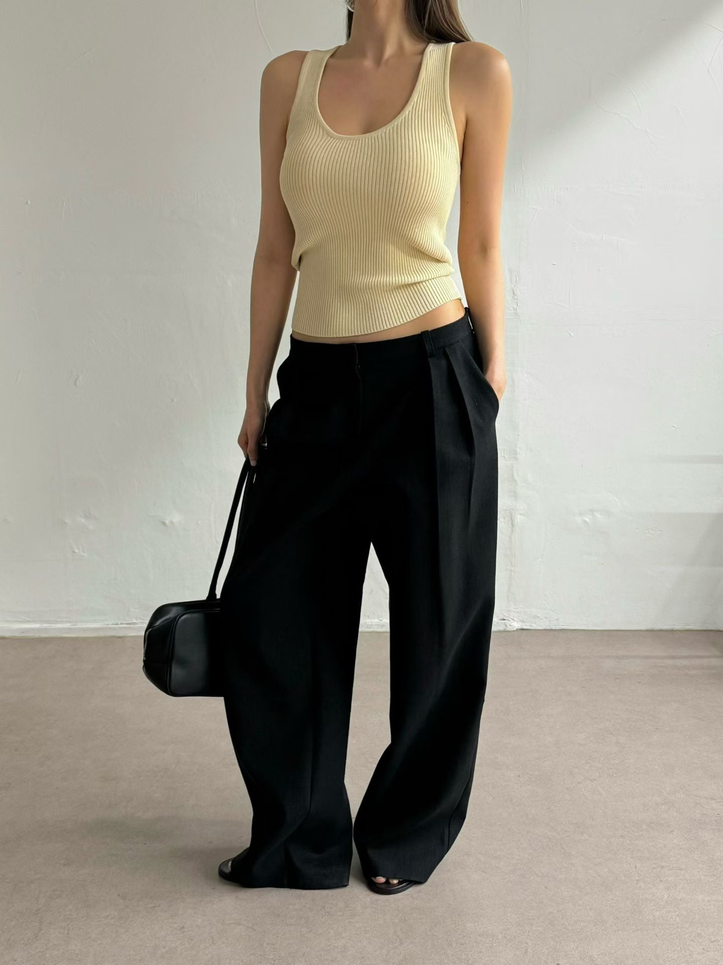 Meli Ribbed Knit Tank Butter