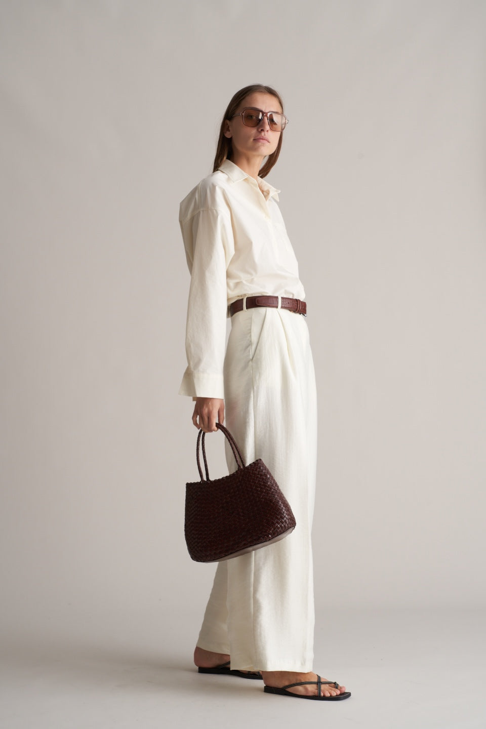 Azul Silky Wide Leg Pants Pearl