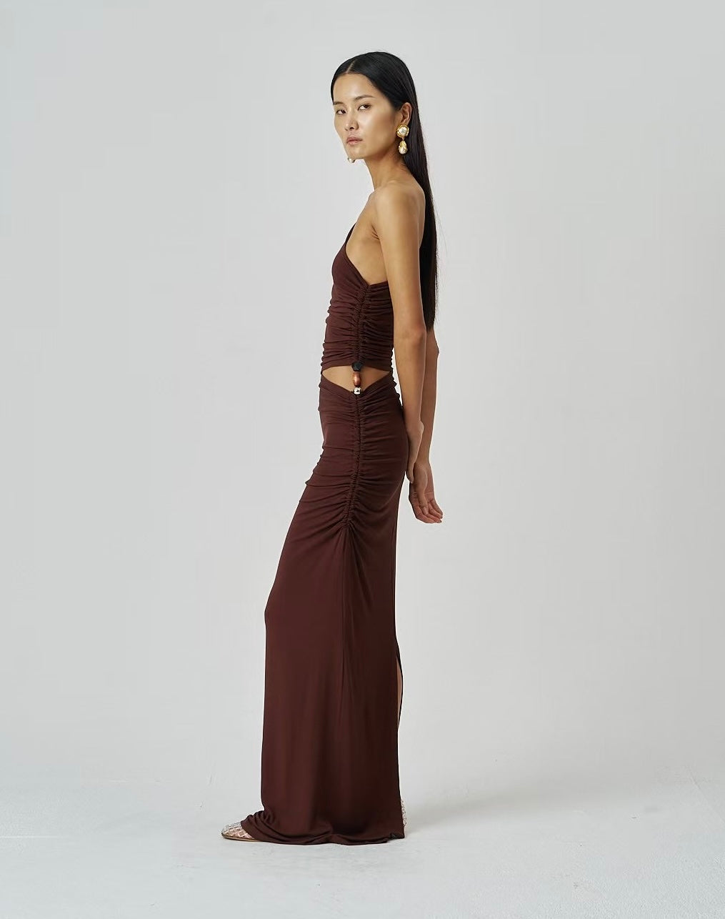Seren Asymmetrical Dress Cocoa