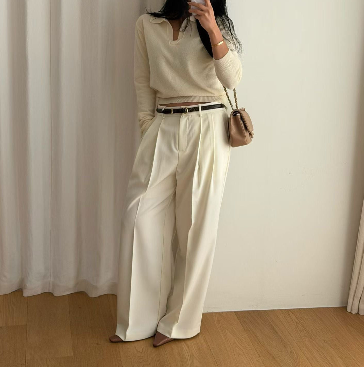 Jules Pintuck Trousers Ecru