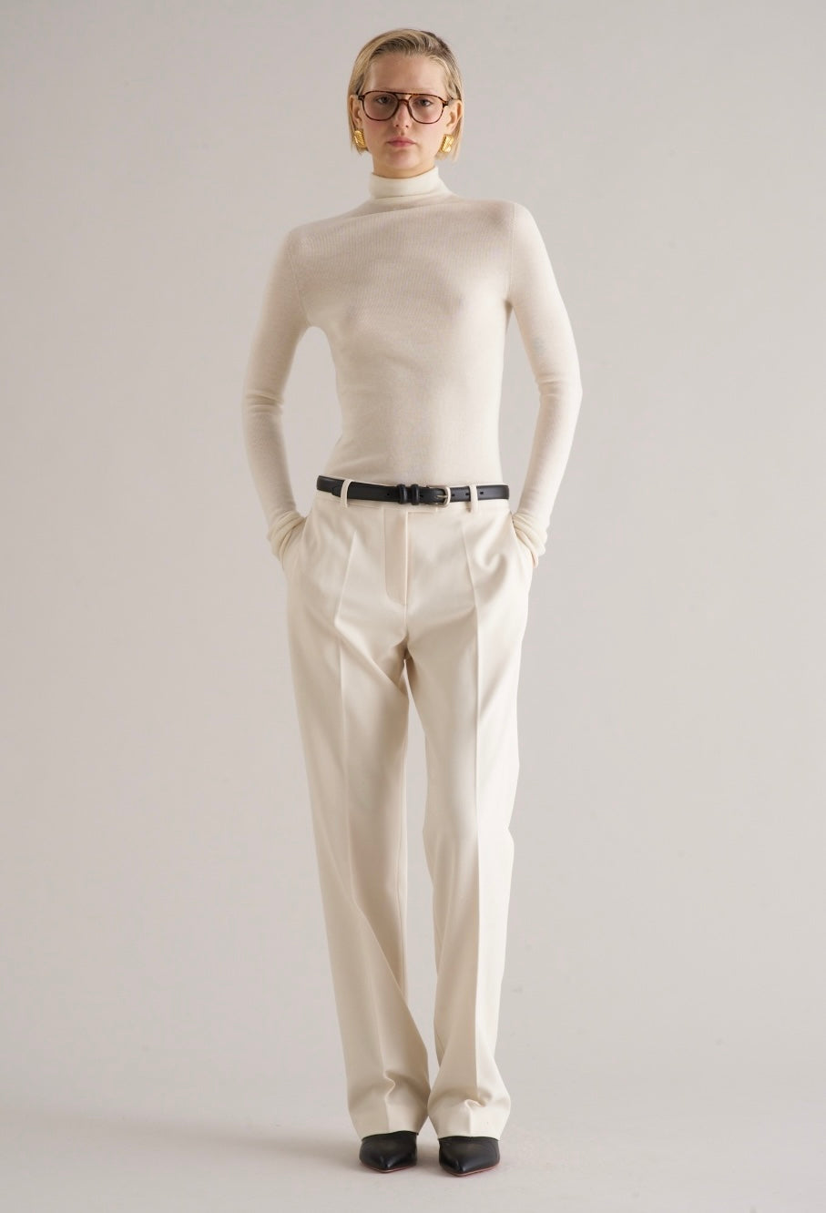 Mol Ultra Thin Merino Turtleneck Ivory