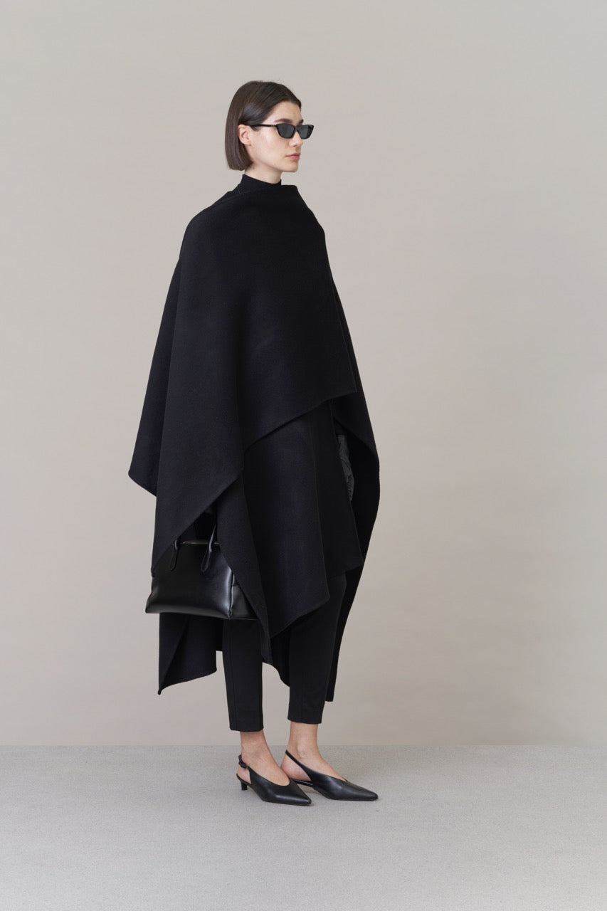 Nova Doublé Cashmere Blend Cape Onyx (Long)