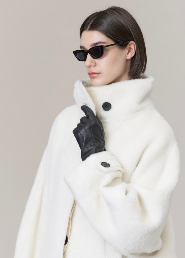 Ava Suri Alpaca Cape Jacket Ivory