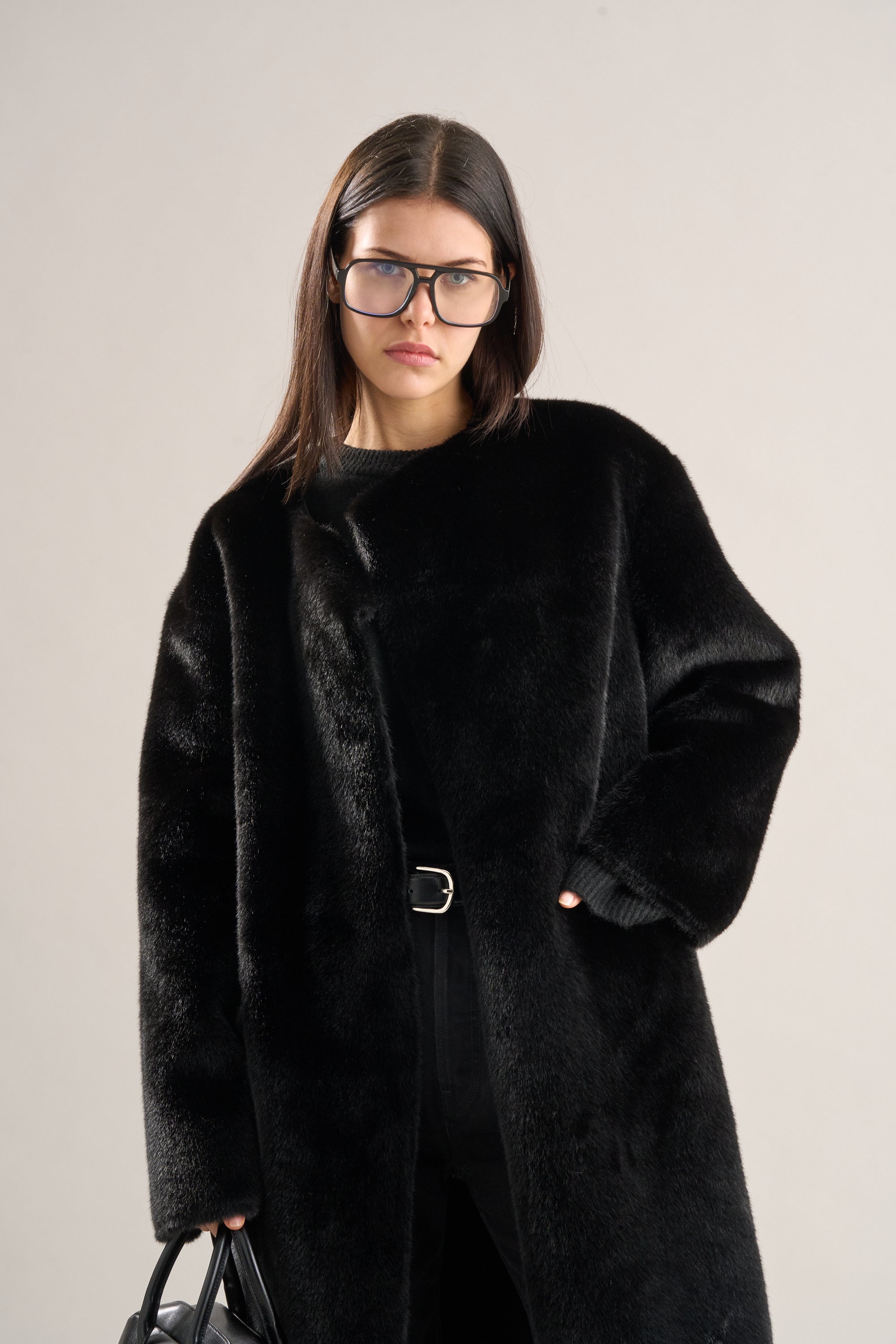 Mimi Faux Fur Coat Jet