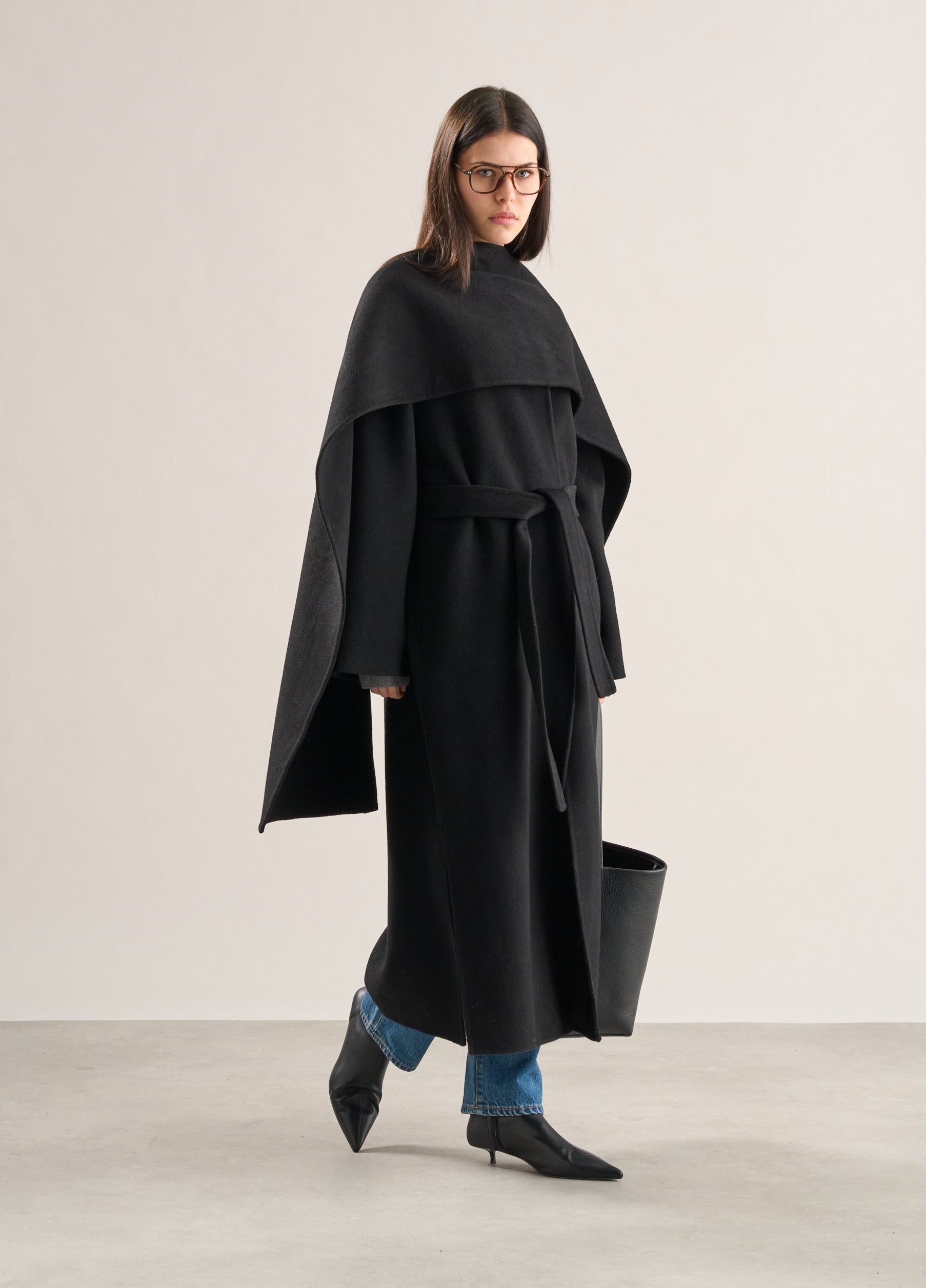 Cashmere Blend Doublé Scarf Onyx