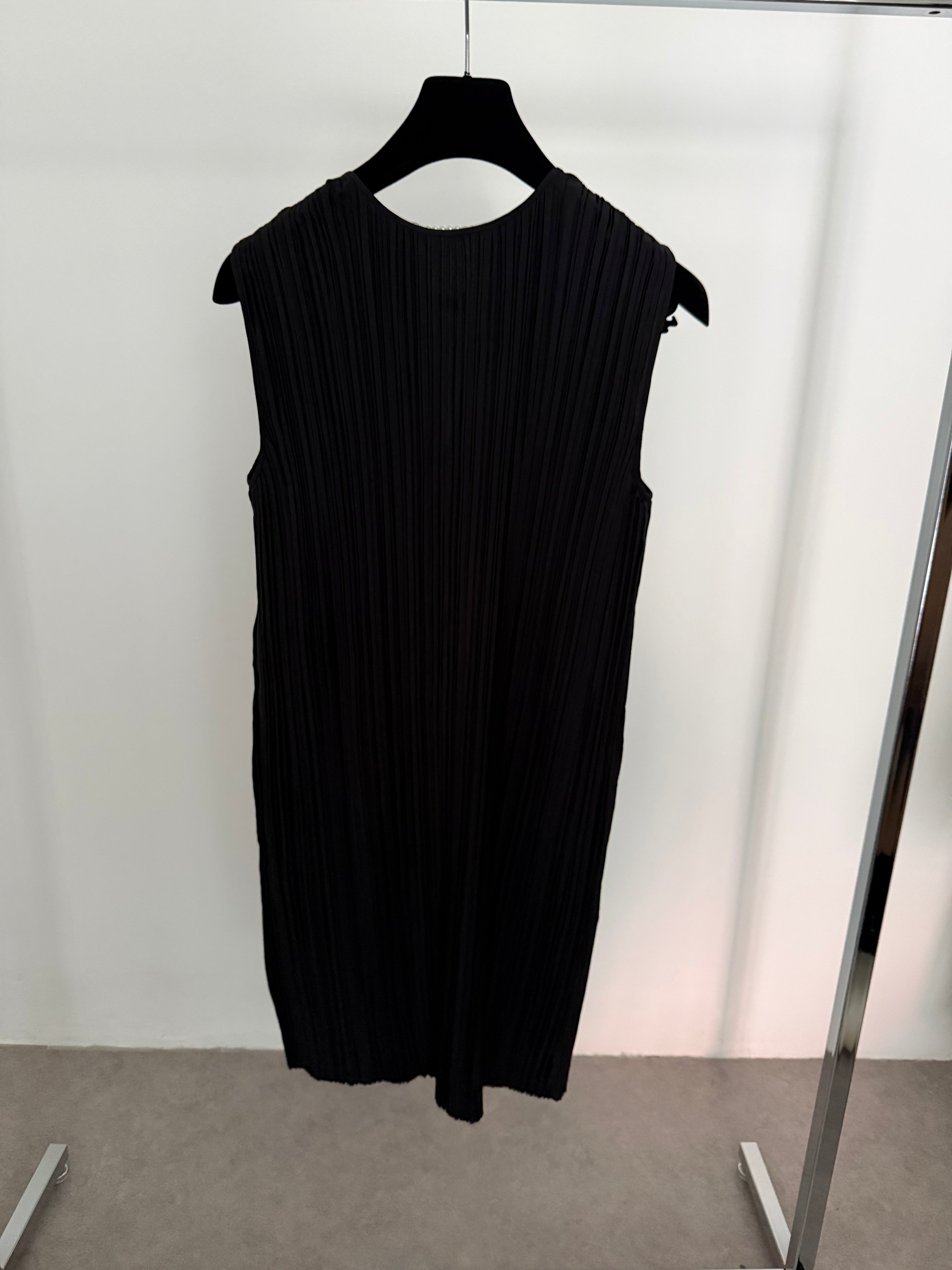 Silk Plisse Tunic Black