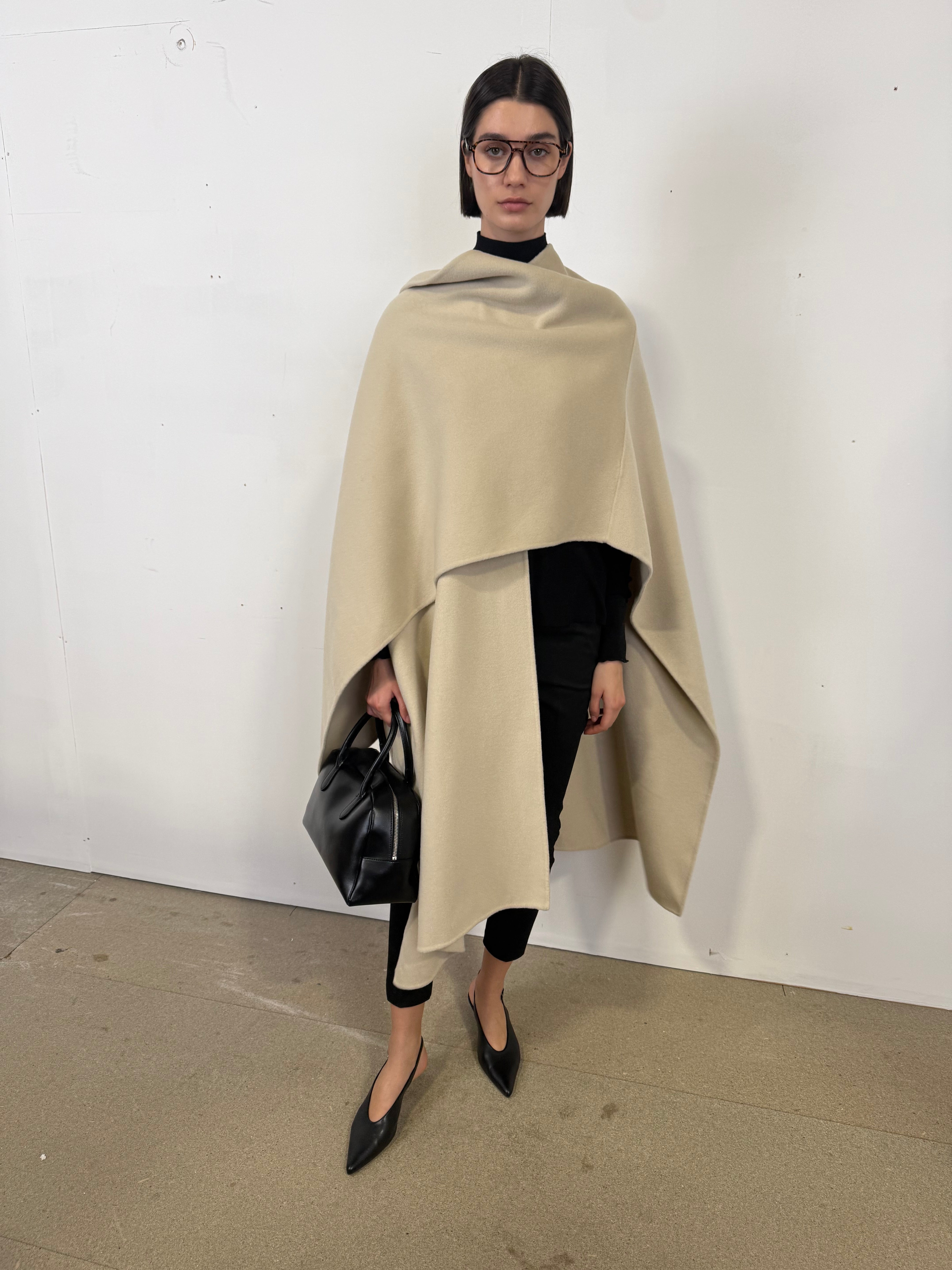 Nova Doublé Cashmere Blend Cape Sable (Long)