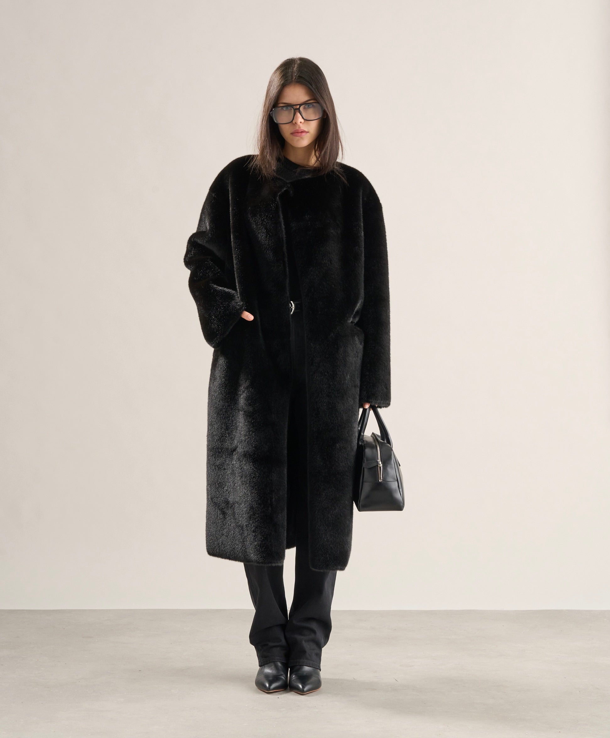 Mimi Faux Fur Coat Jet