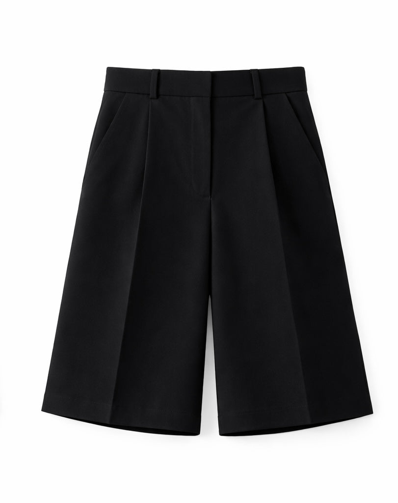 Vince Cotton Blend Bermuda Shorts Onyx
