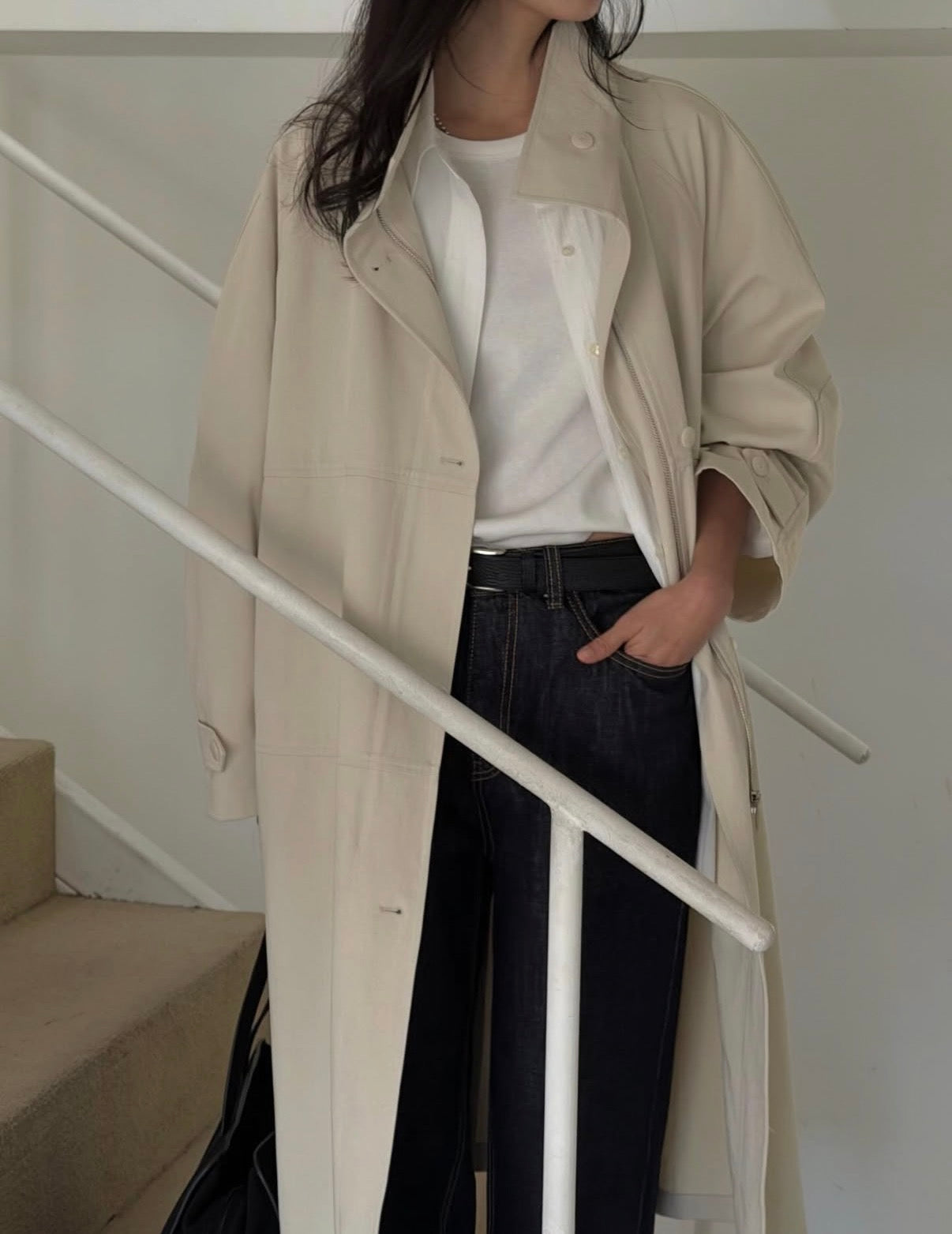 Cole Funnel Neck Boxy Trench