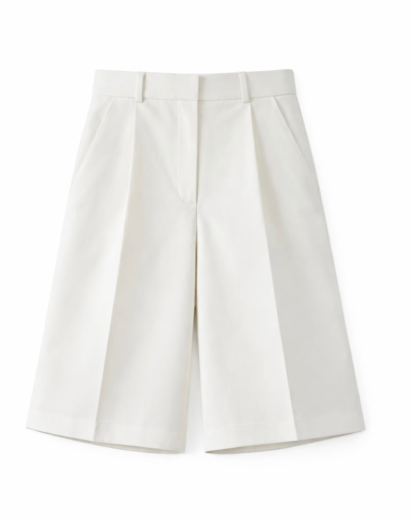 Vince Cotton Blend Bermuda Shorts White