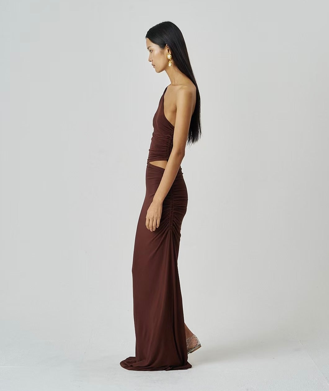 Seren Asymmetrical Dress Cocoa