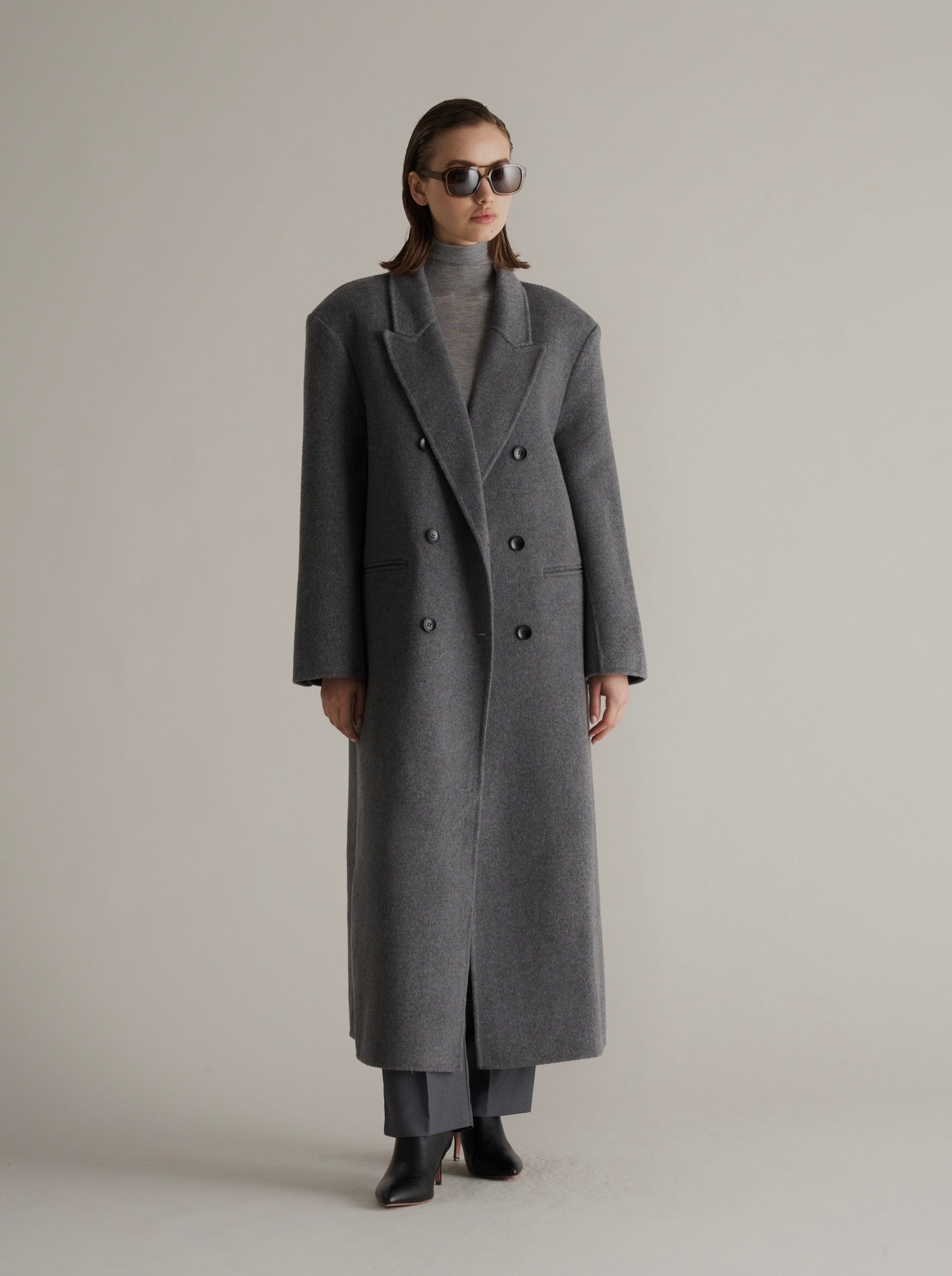 Claye Doublé Boyfriend Coat Graphite