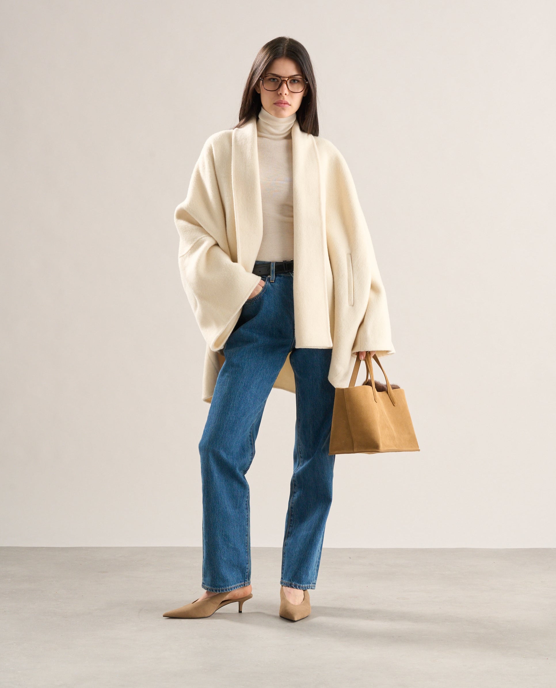Meo Wool Cape Jacket Ivory