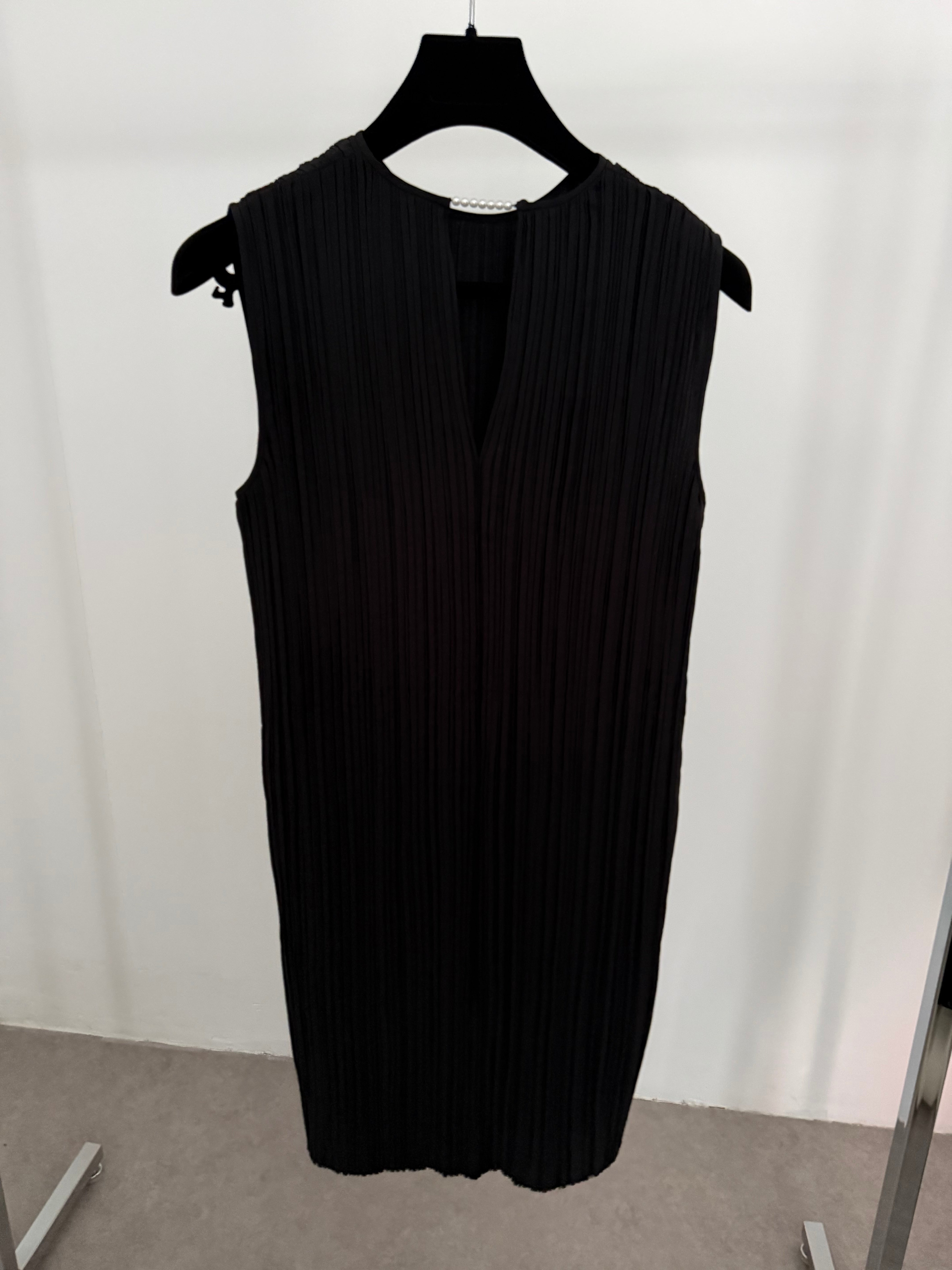Silk Plisse Tunic Black