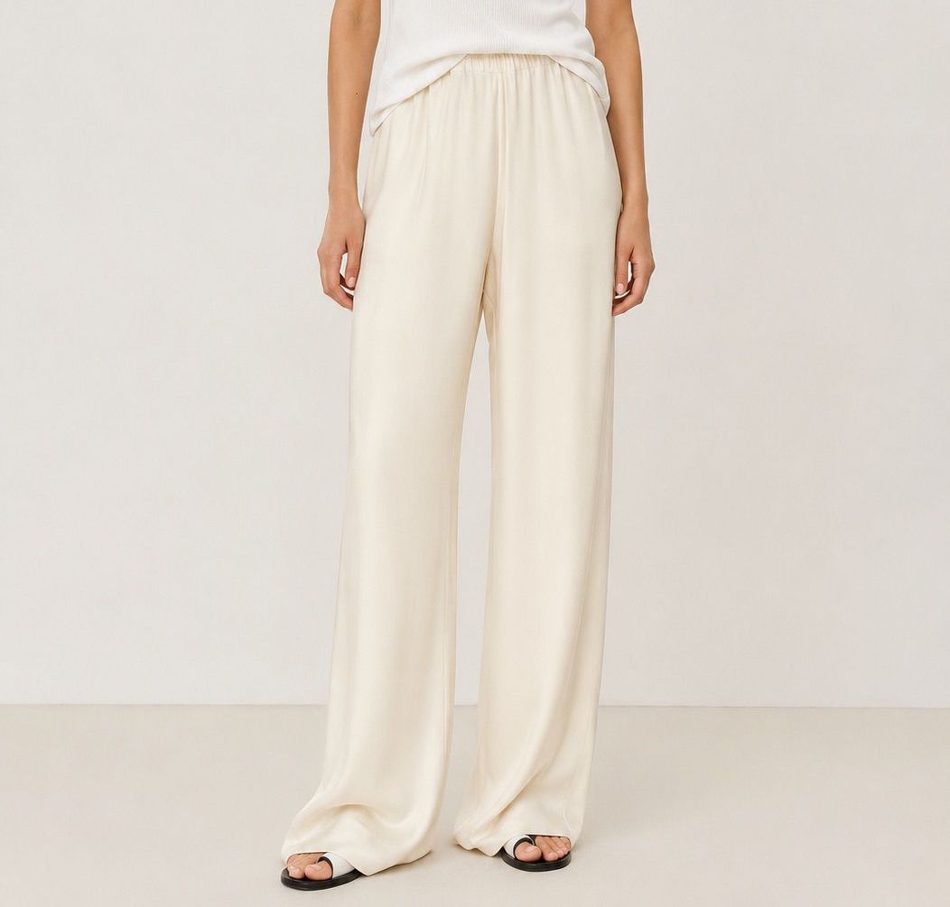 Soléne Silk Relaxed Pants Crema