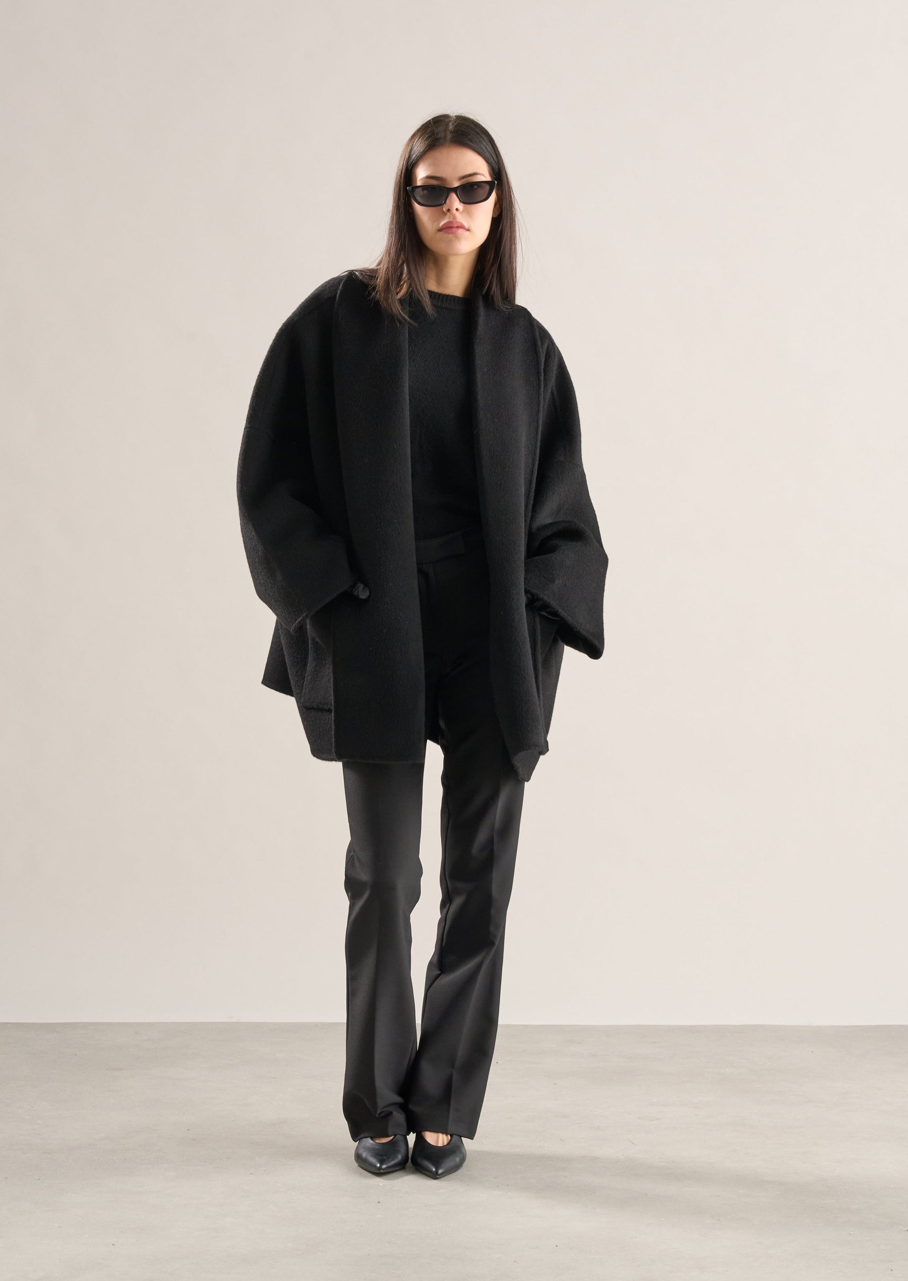 Meo Wool Cape Jacket Black