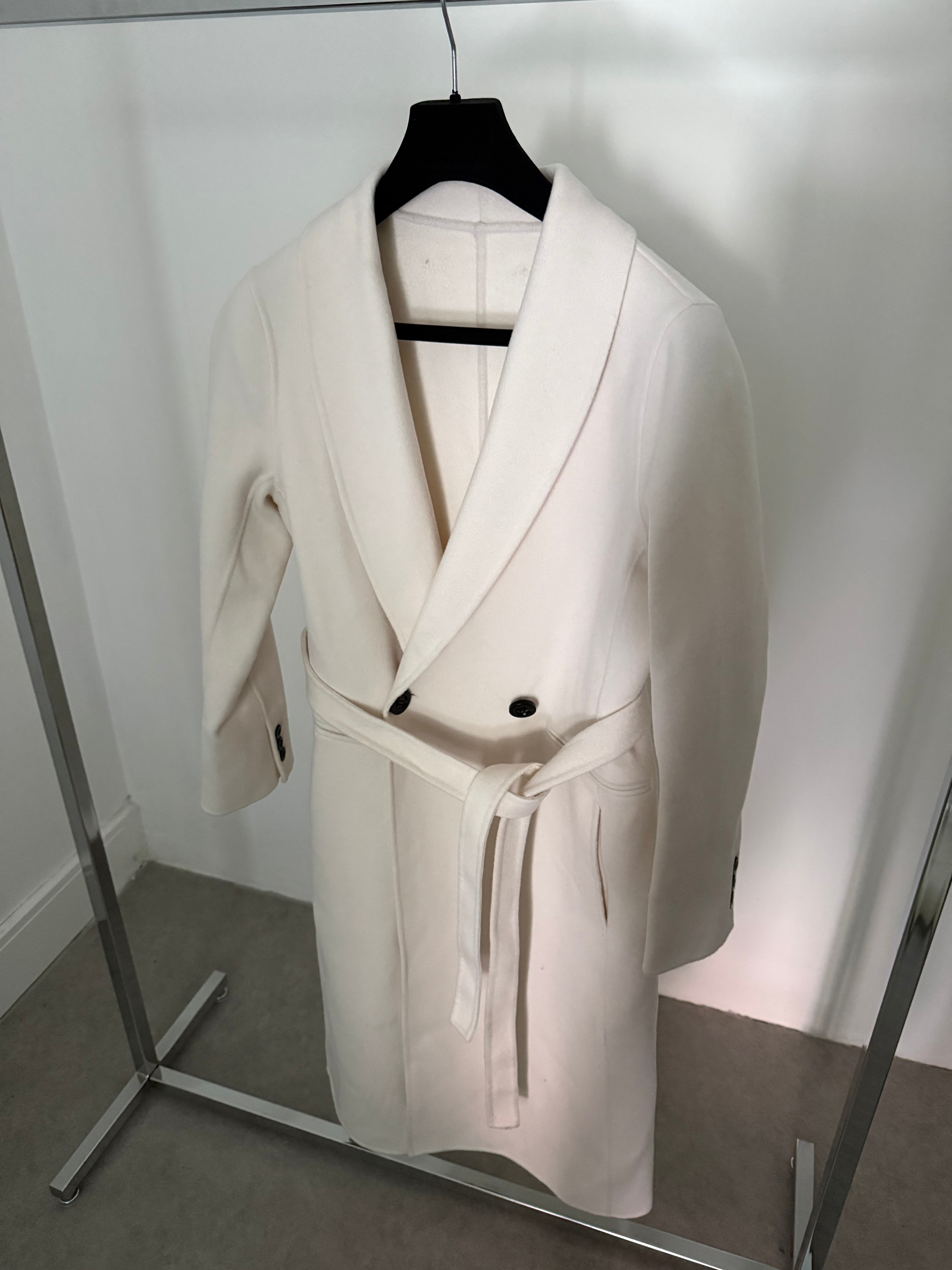 Shawl Button Coat Cream