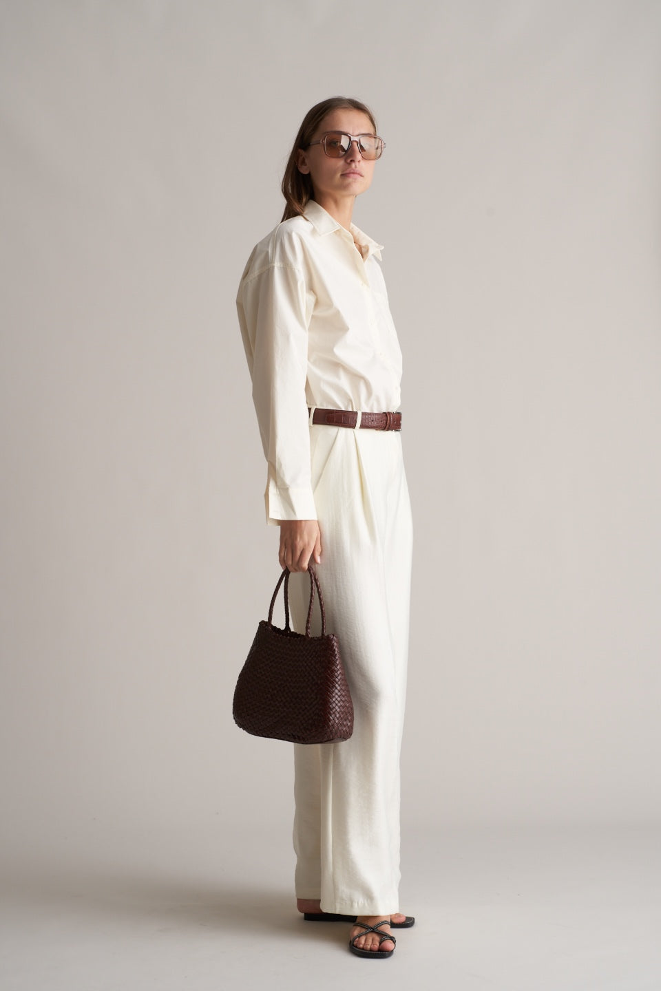Azul Silky Wide Leg Pants Pearl