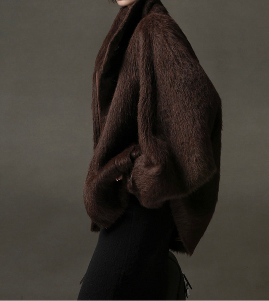 Ava Suri Alpaca Cape Jacket Truffle