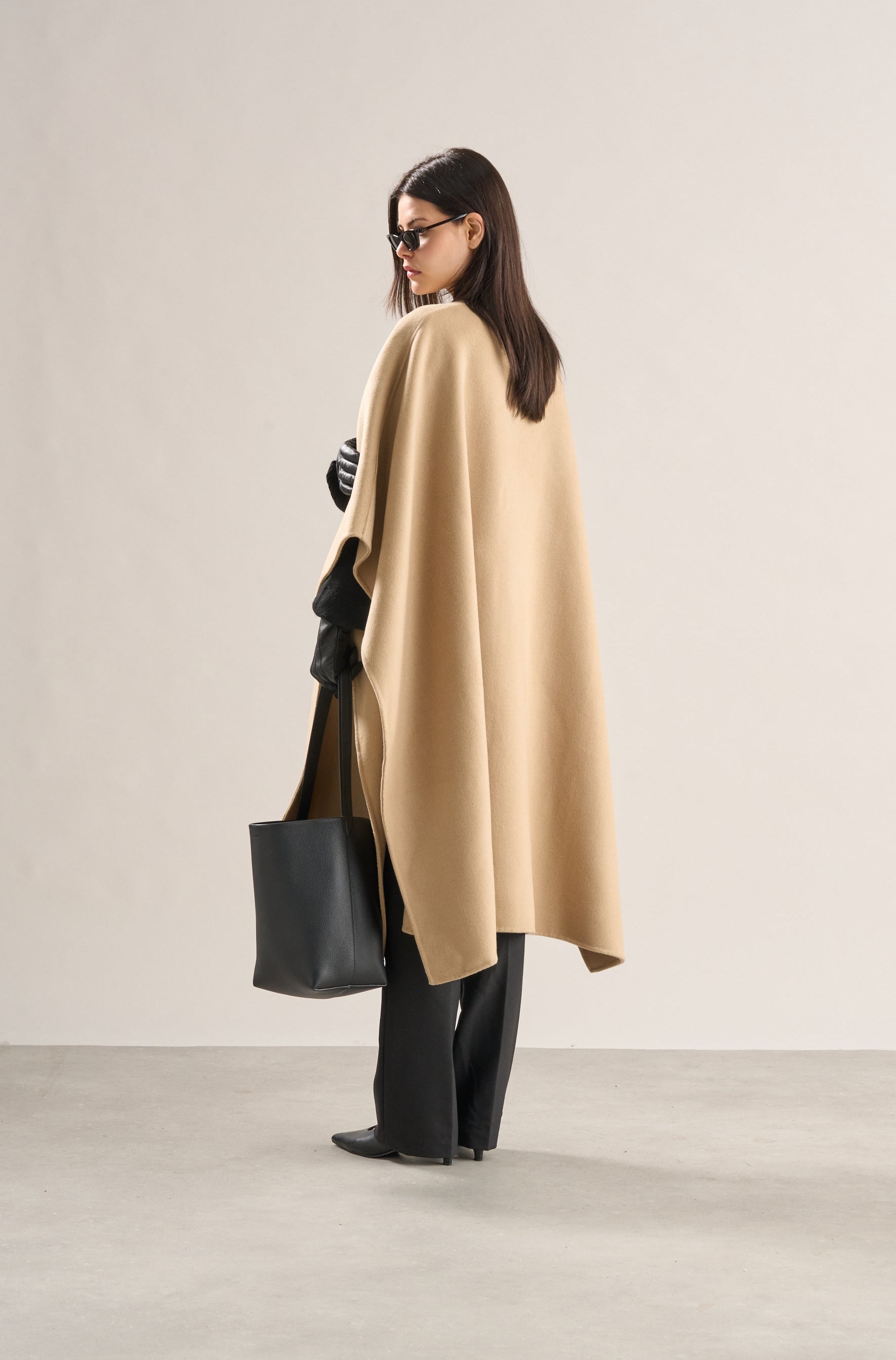 Nova Doublé Cashmere Blend Cape Camel (Long)