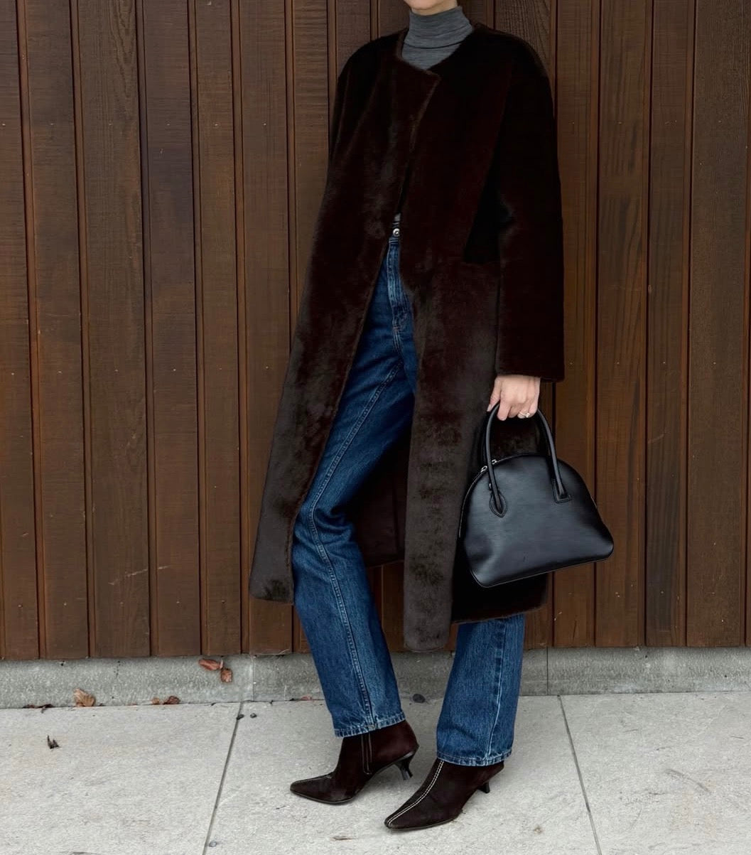 Mimi Faux Fur Coat Chocolate