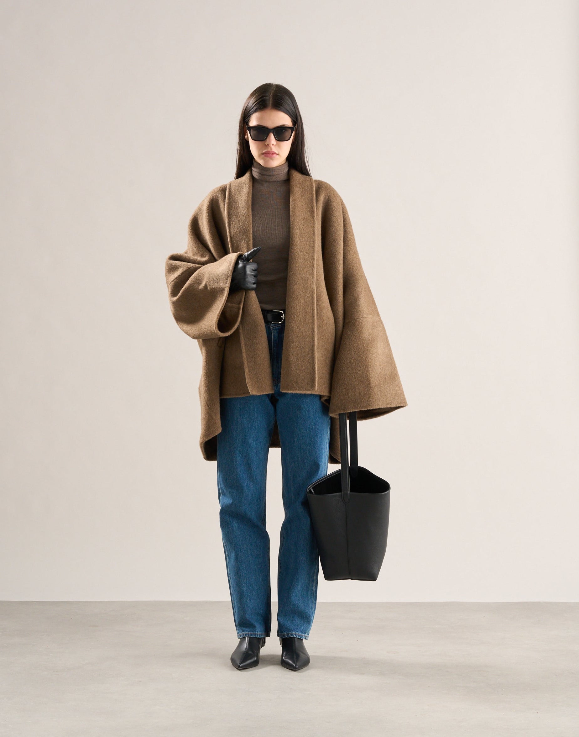 Meo Wool Cape Jacket Taupe