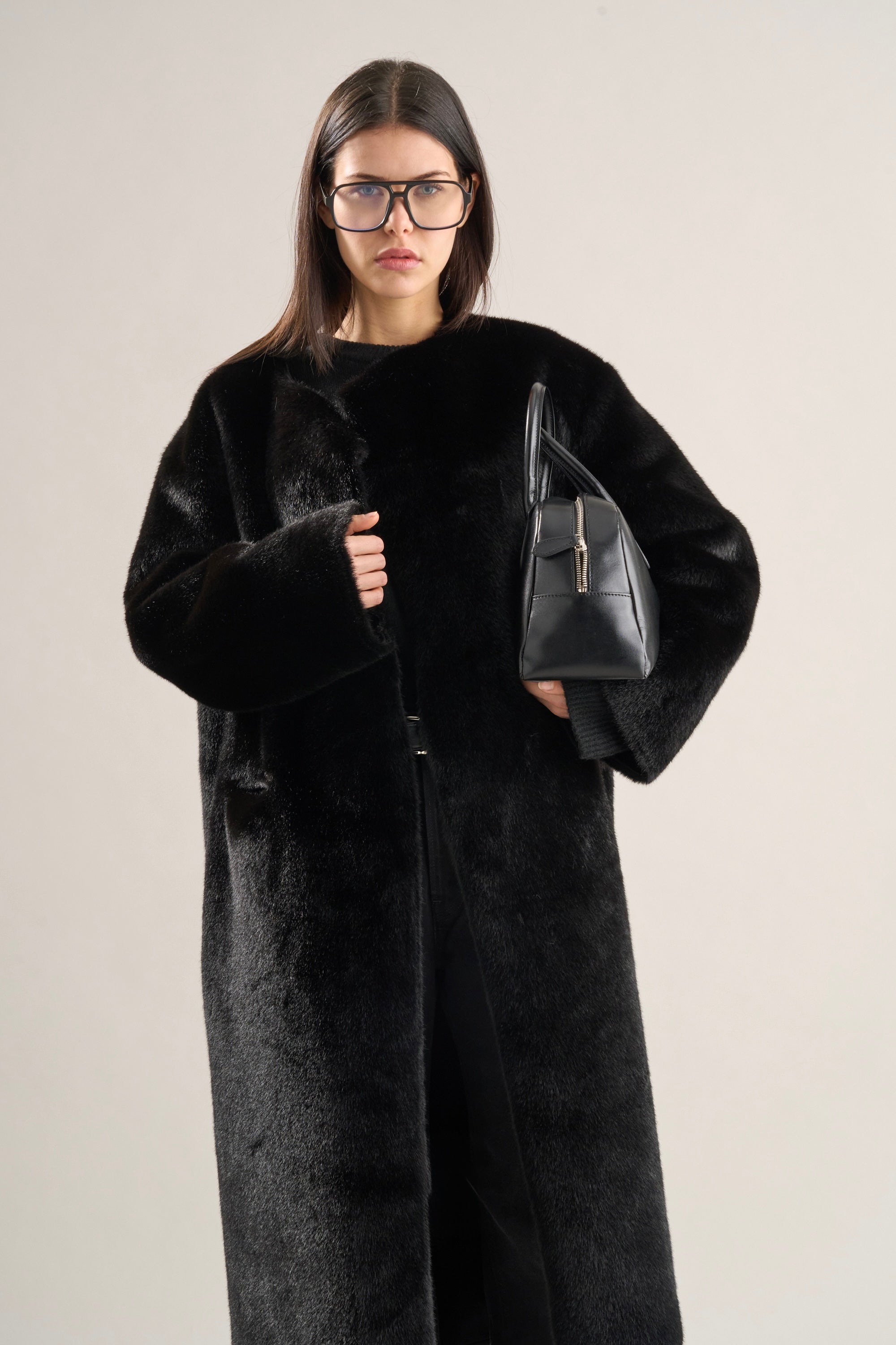 Mimi Faux Fur Coat Jet