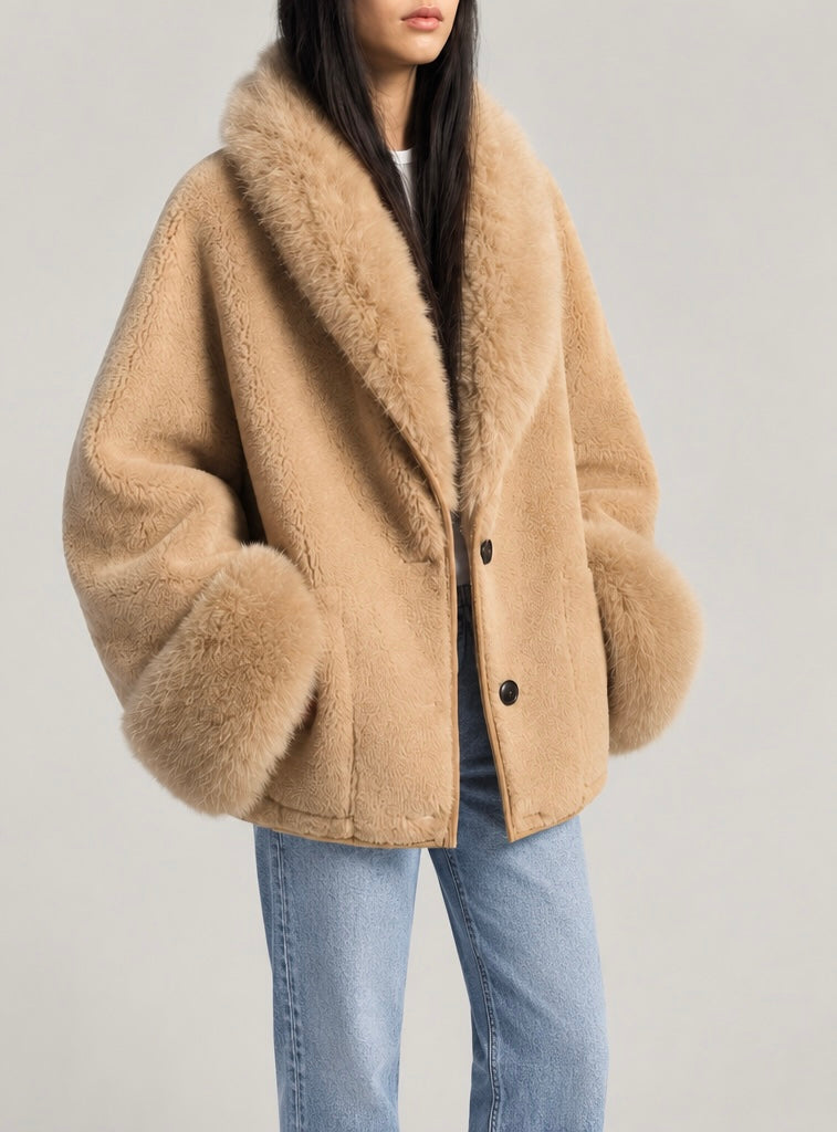 Jude Fur Trim Jacket Camel