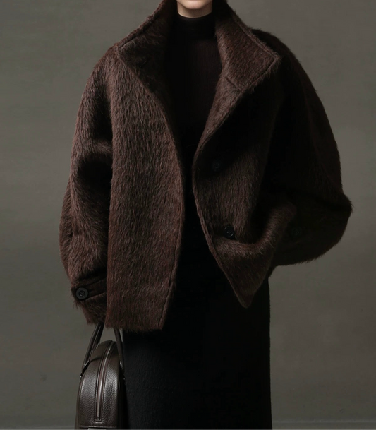 Ava Suri Alpaca Cape Jacket Truffle