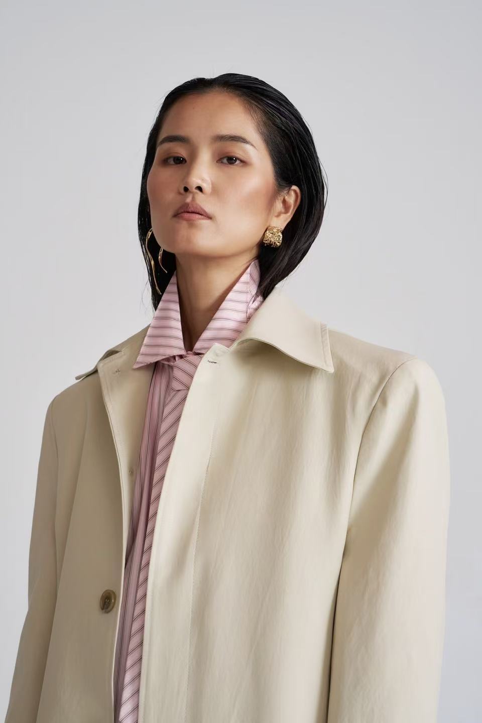 Belsi Single Trench Coat Parchment