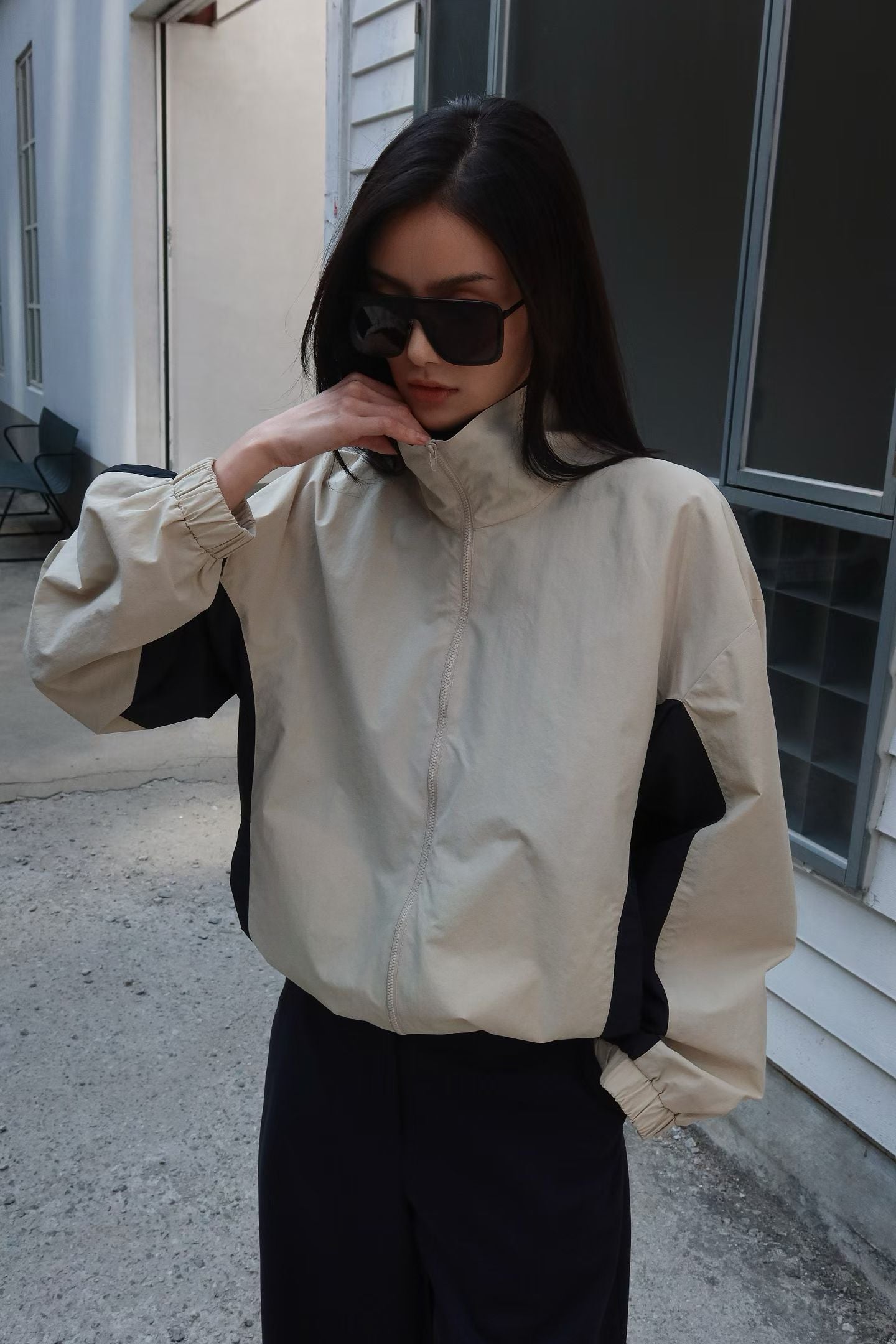 Lori Duo Tone Technical Jacket Khaki/Black